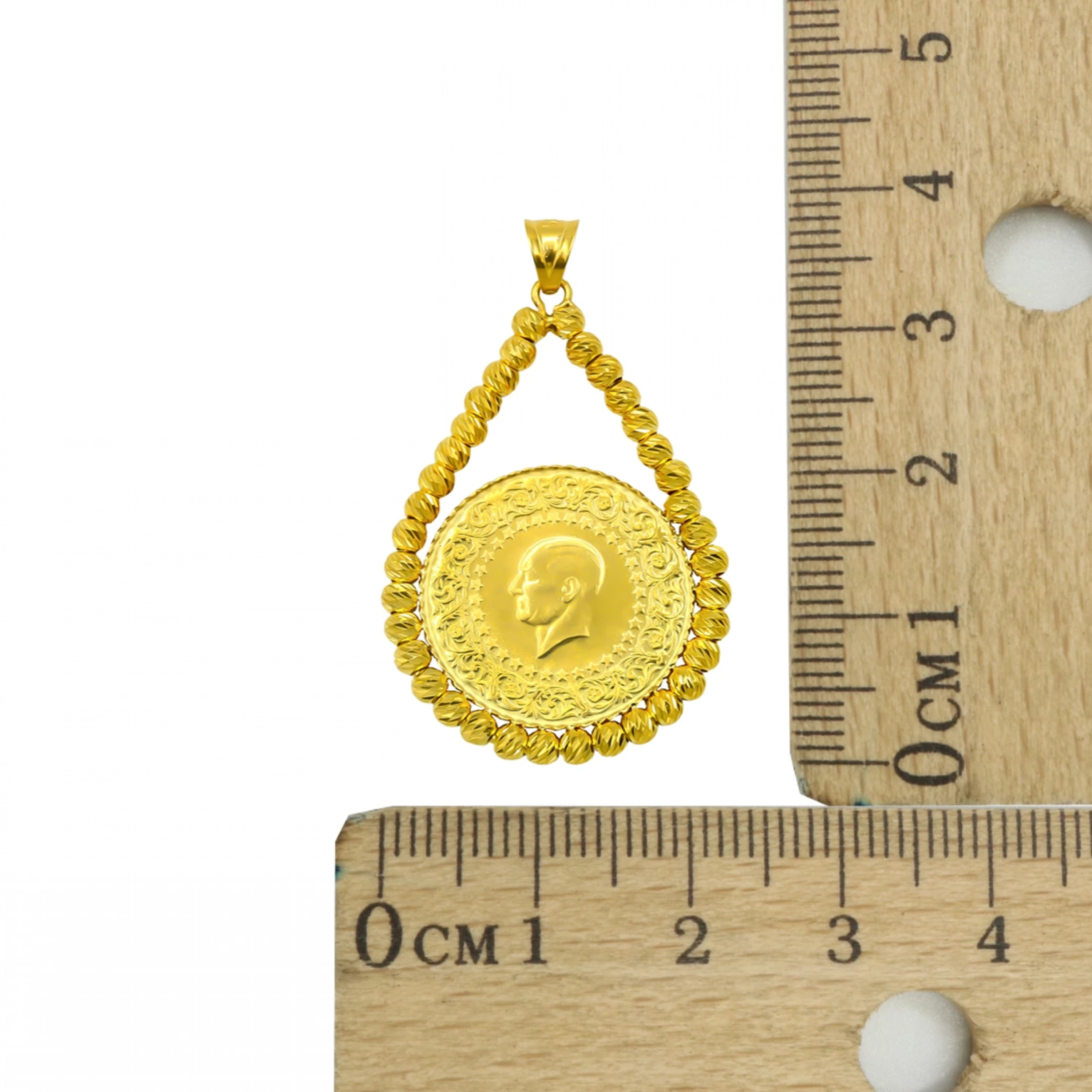 Dorikalı Yarım Altınlı 14 Ayar Altın Kolye Ucu