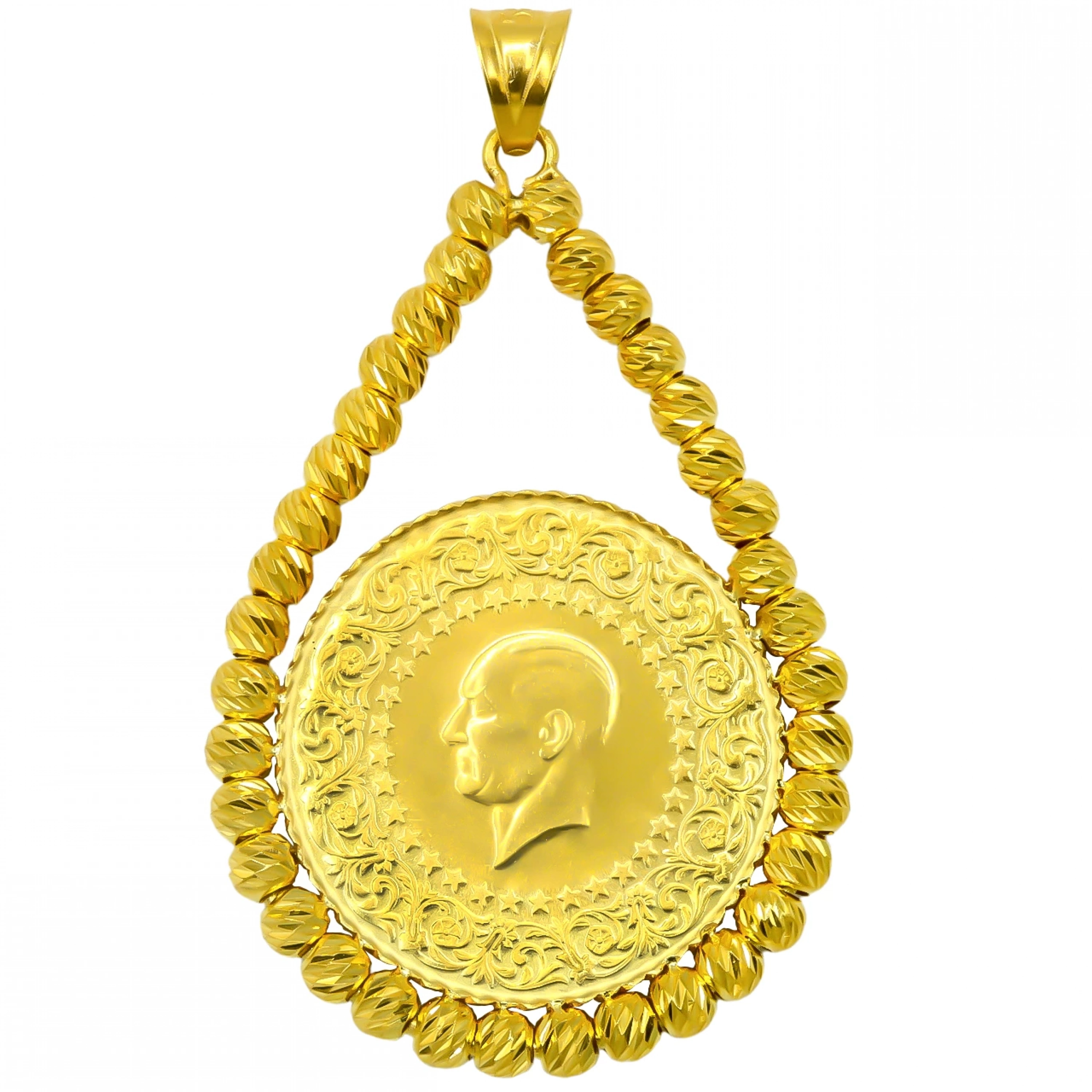 Dorikalı Yarım Altınlı 14 Ayar Altın Kolye Ucu