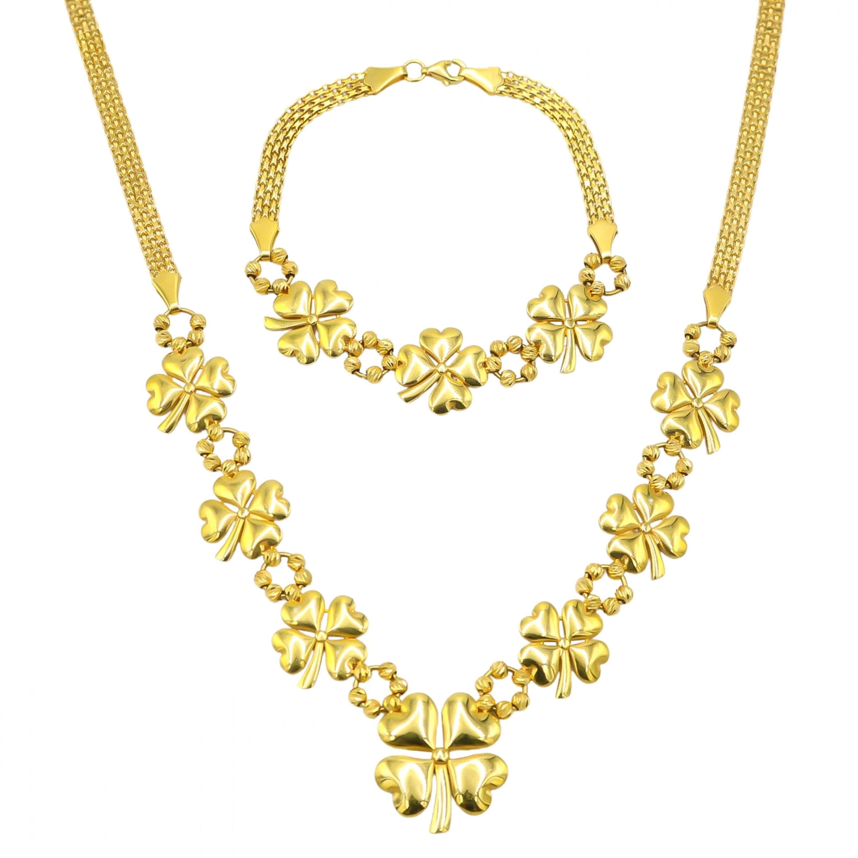 Dört Yapraklı Yonca 22 Ayar Altın Set