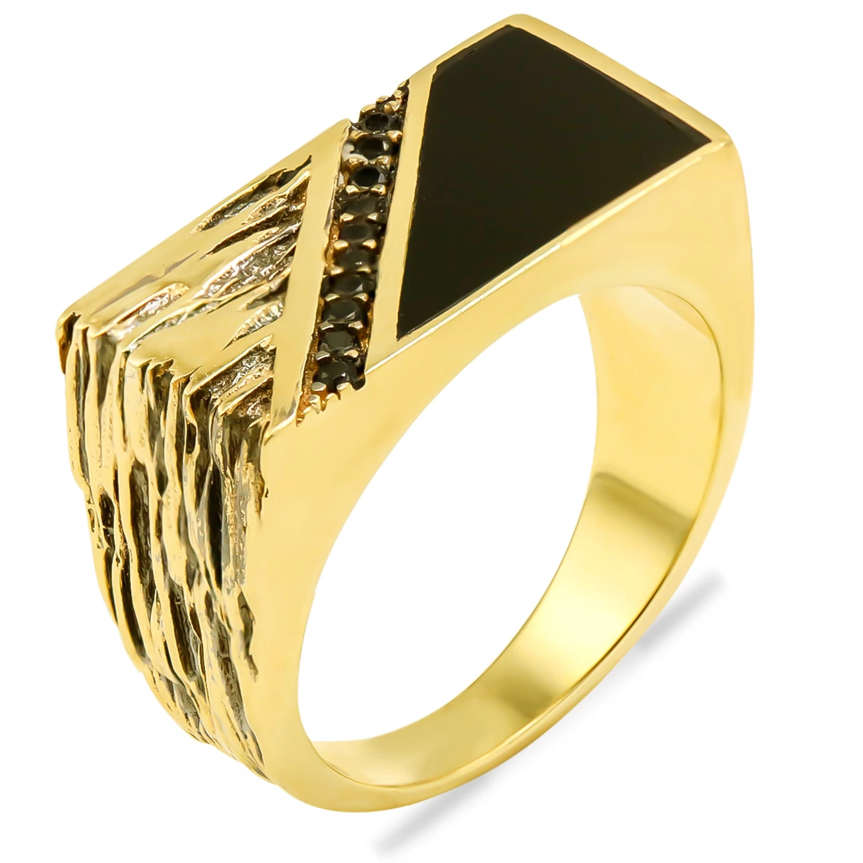 Dörtgen 14 Ayar Altın Erkek Yüzük