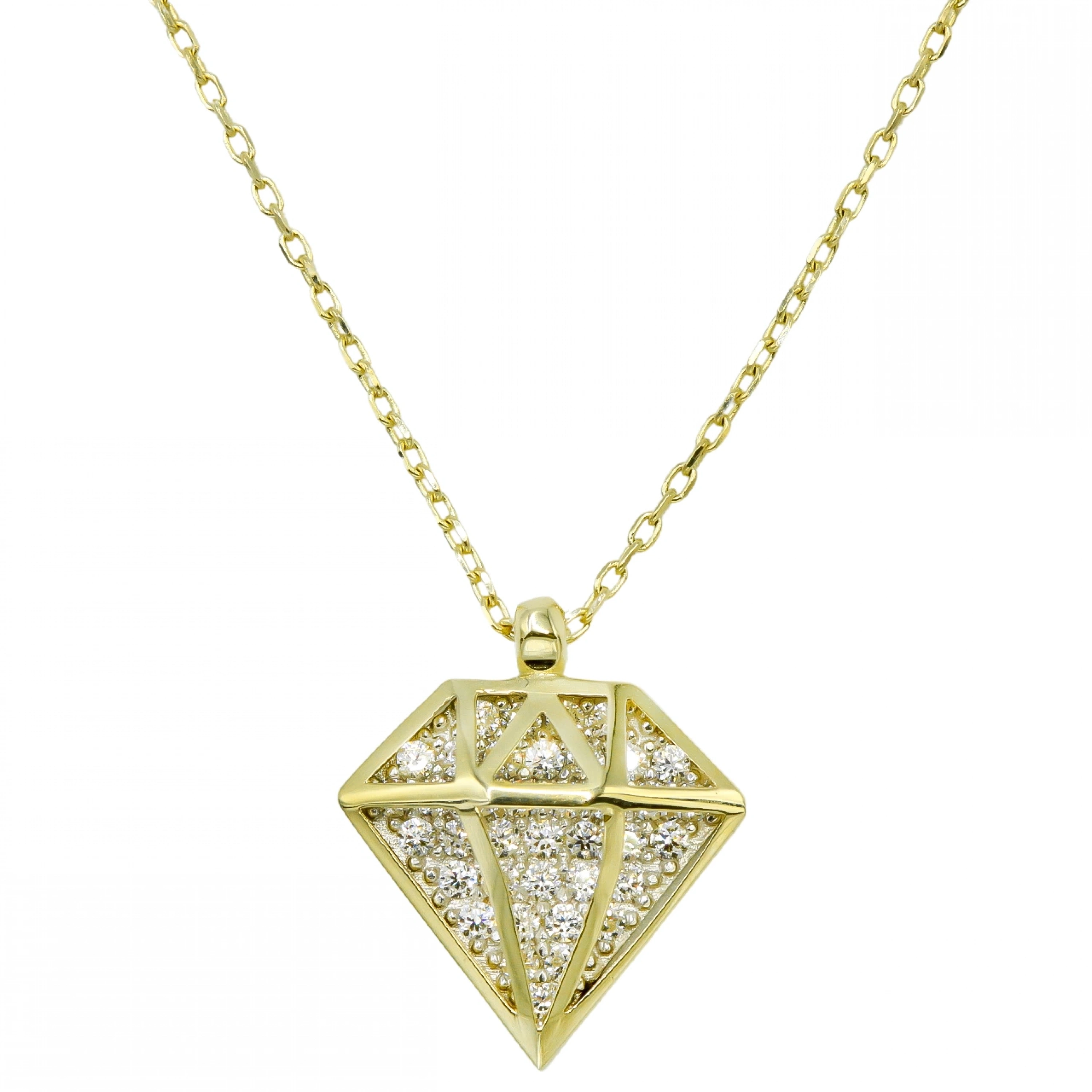 Elmas Model 14 Ayar Altın Kolye