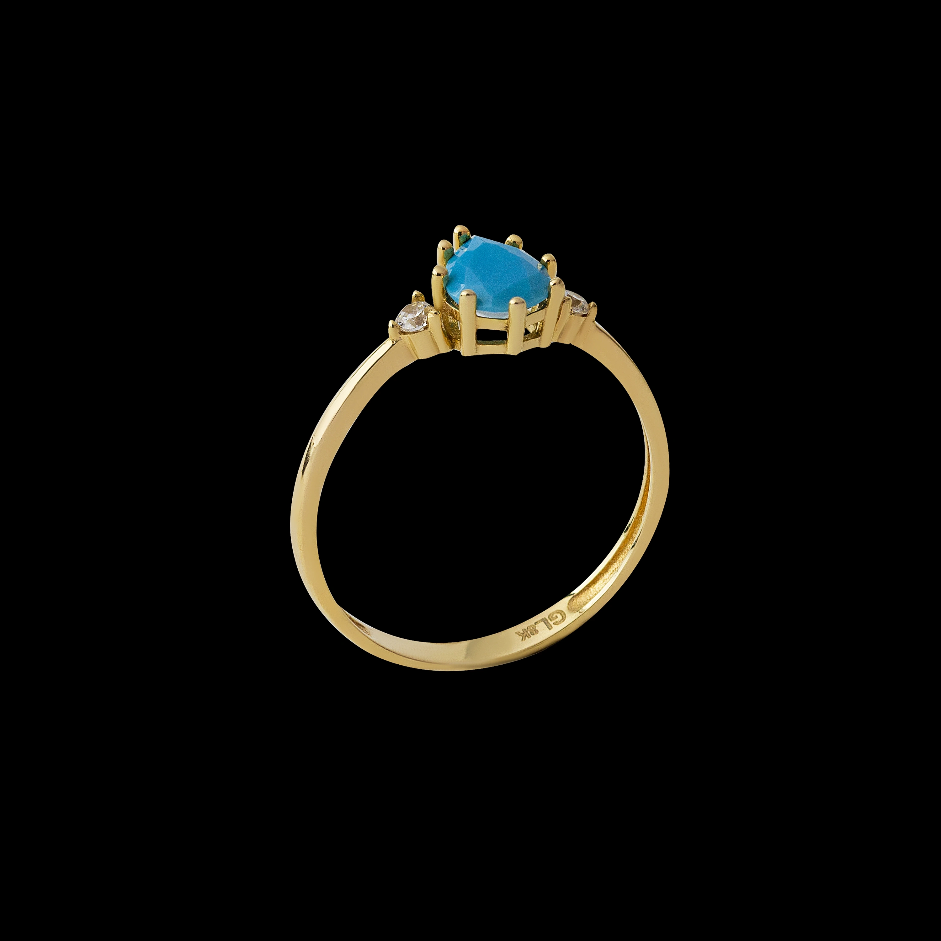 Firuze Taşlı 8 Ayar Altın Yüzük