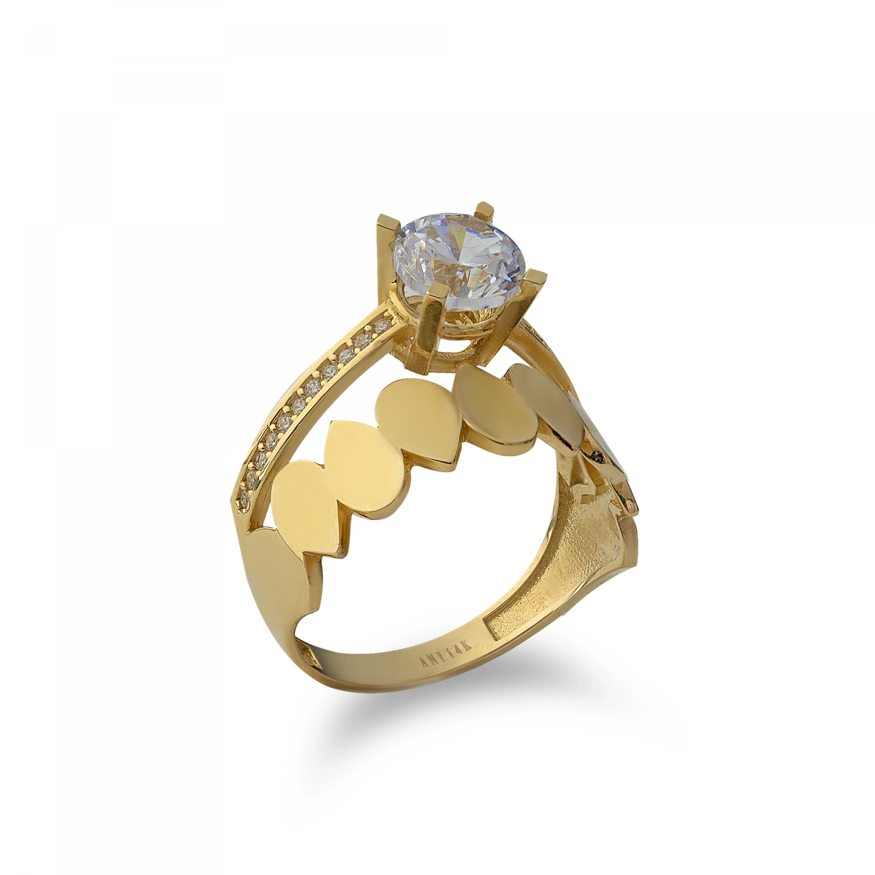 Tektaş Oval Kesim 14 Ayar Altın Yüzük