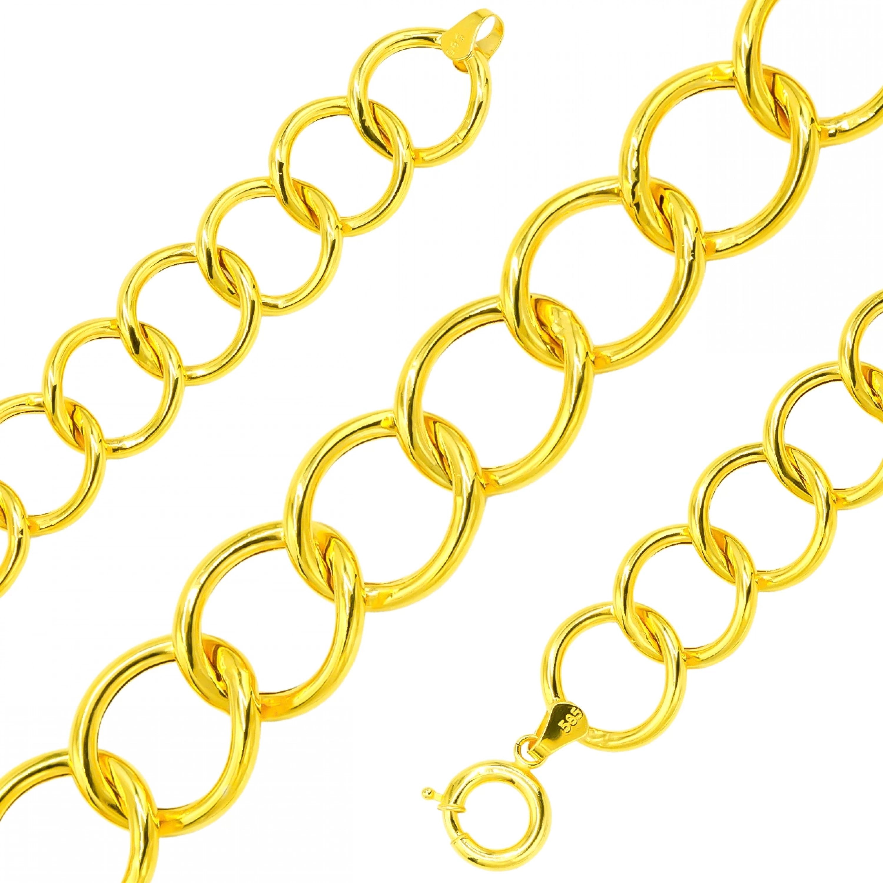 Geniş Samanyolu Yolu 14 Ayar Altın Bileklik