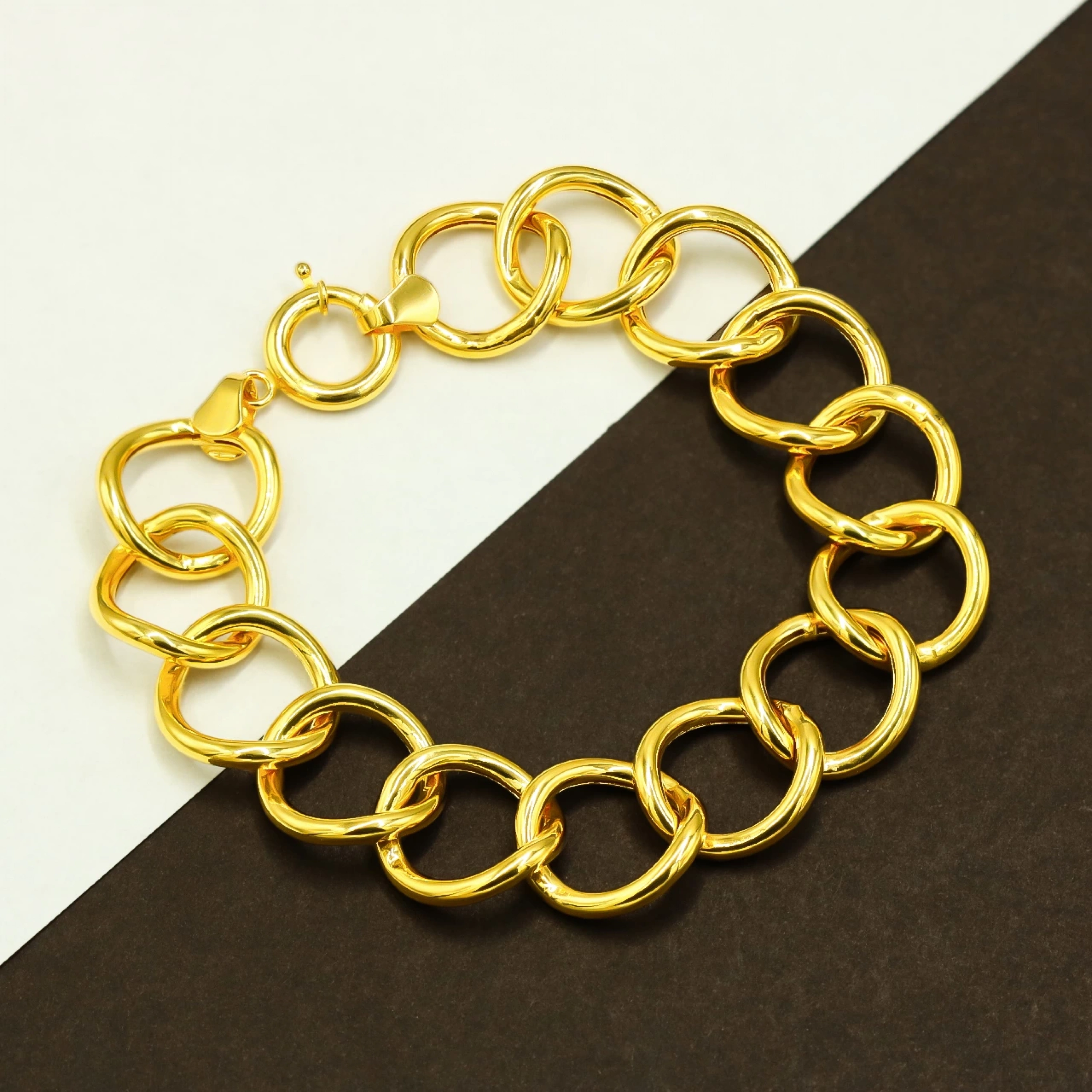 Geniş Samanyolu Yolu 14 Ayar Altın Bileklik