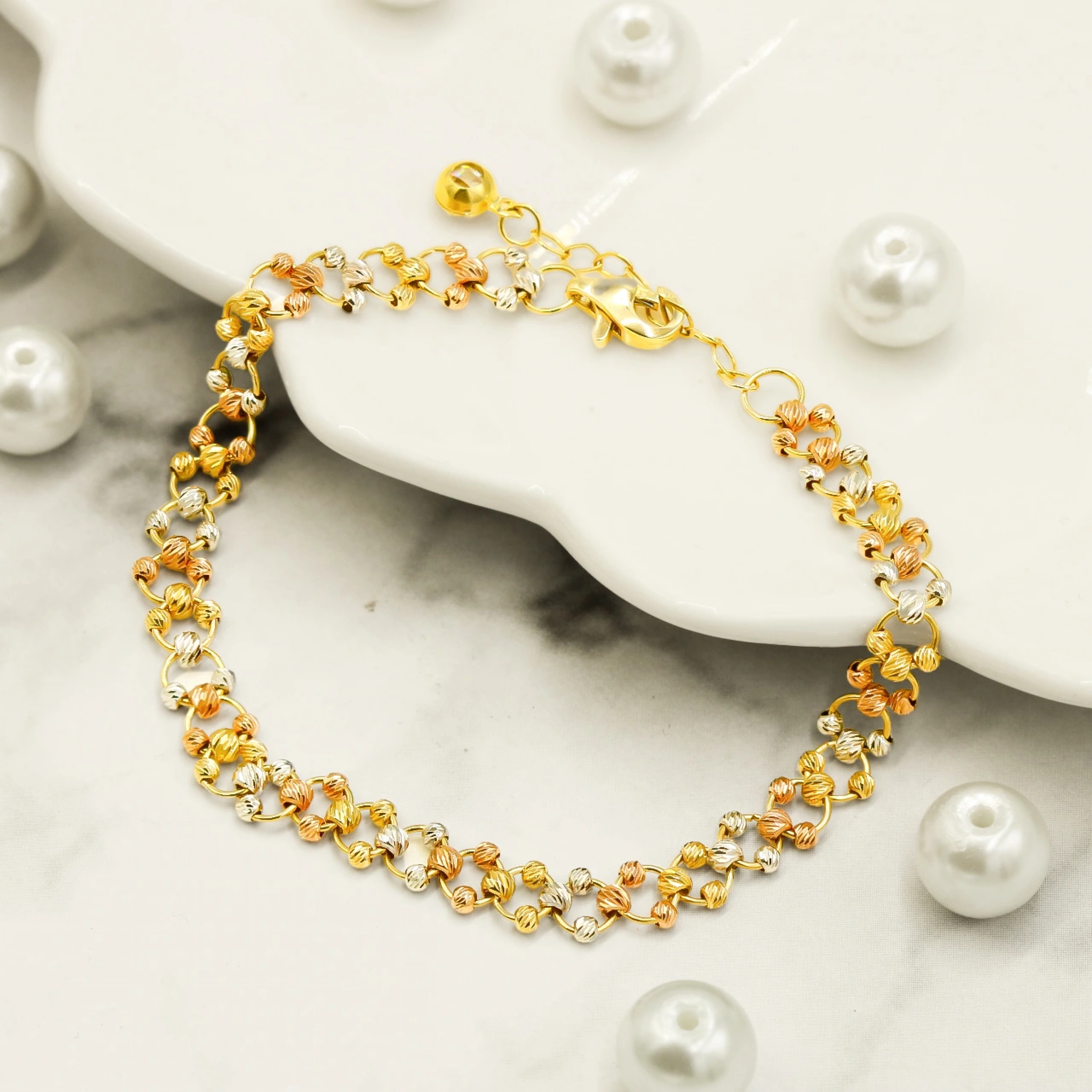 Halka Dorika 14 Ayar Altın Bileklik