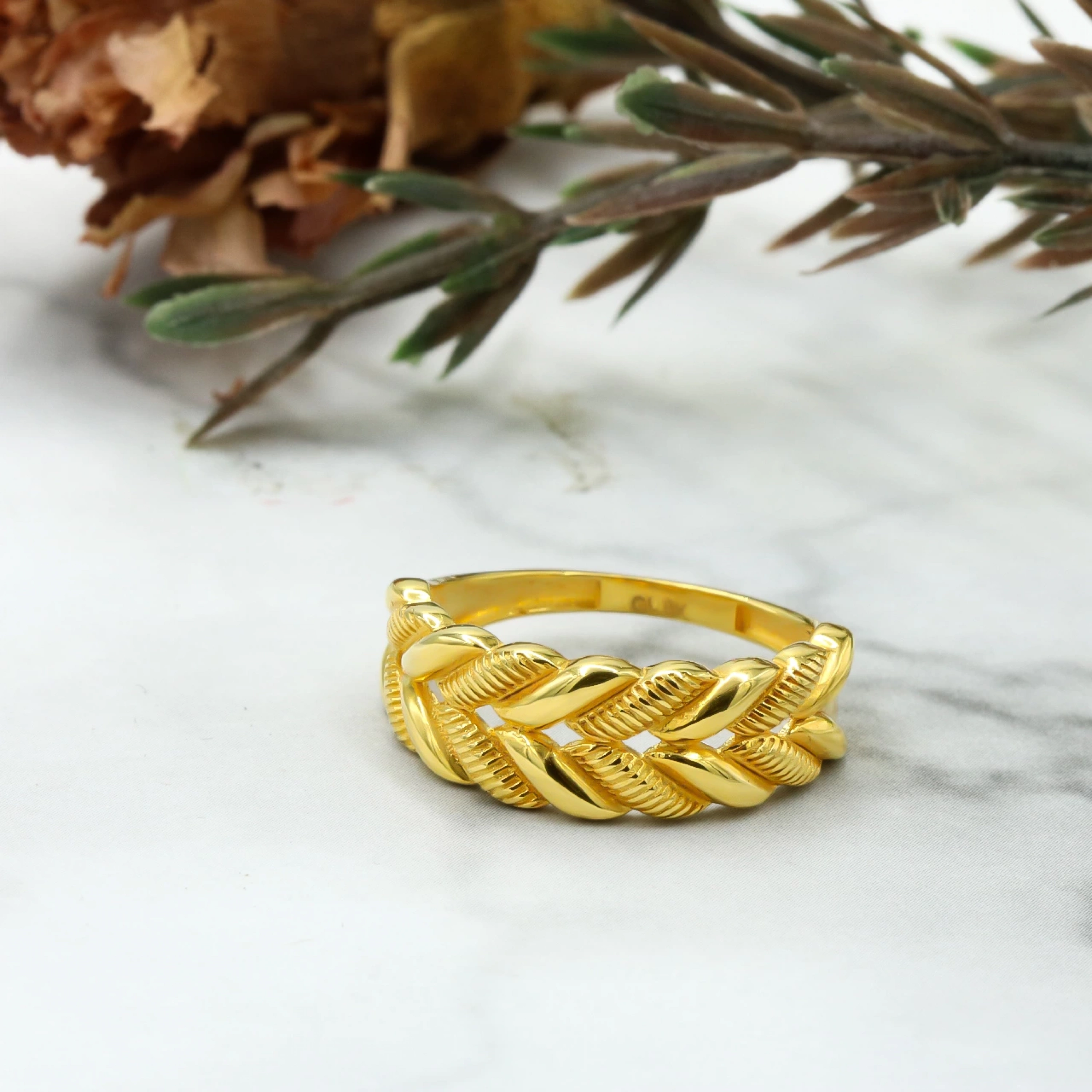 Halat Desenli 8 Ayar Altın Yüzük