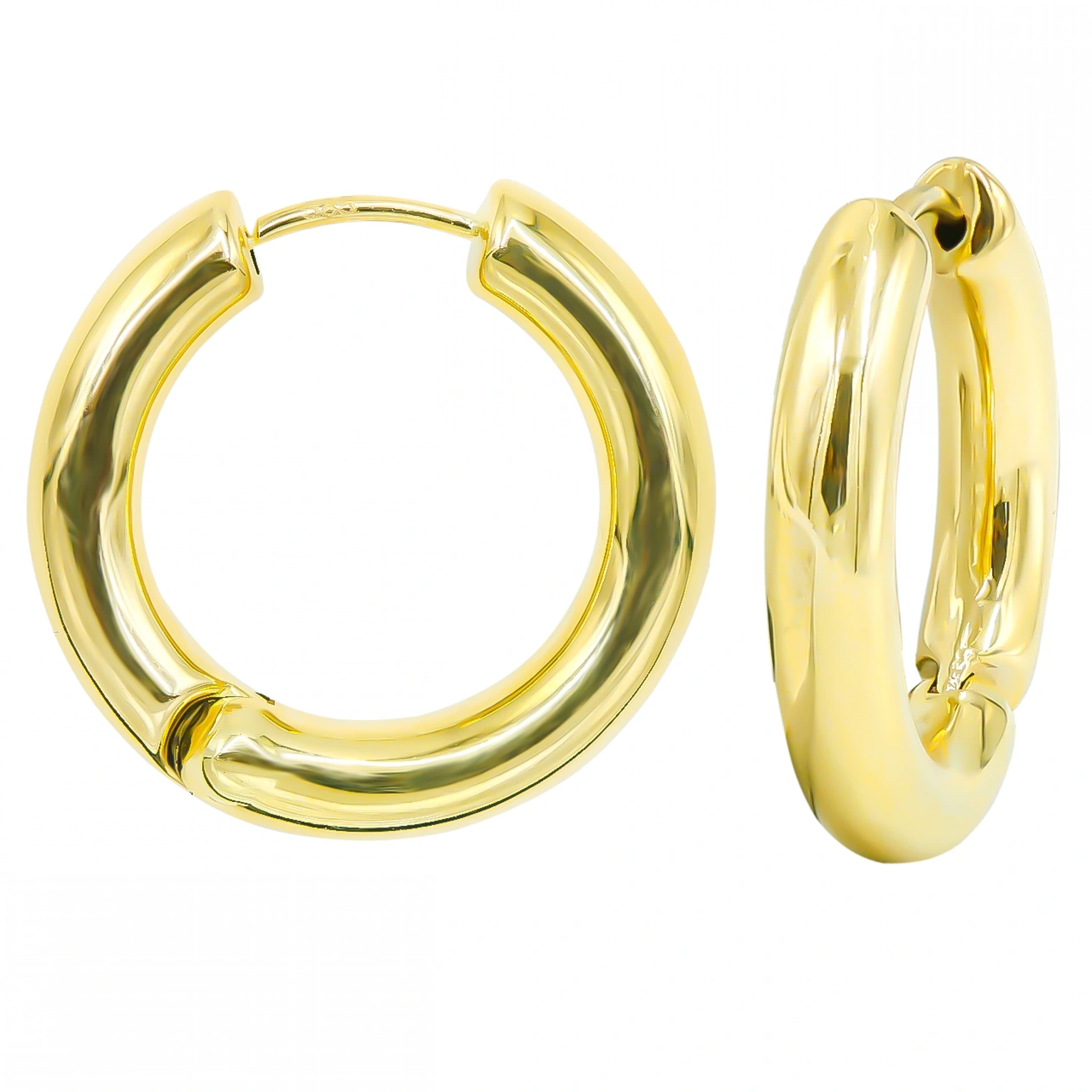 Yuvarlak 14 Ayar Halka Altın Küpe