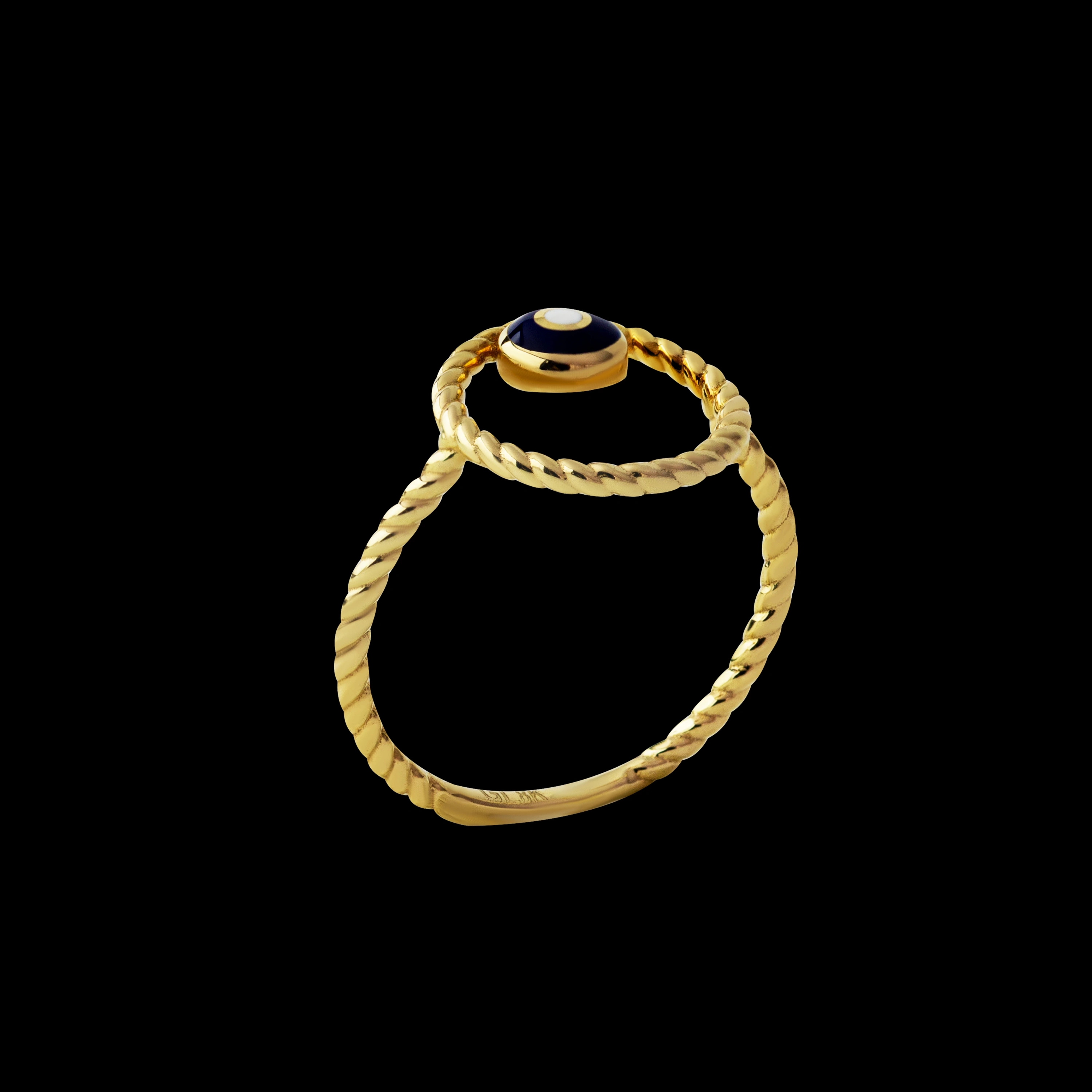 Halka Mavi 8 Ayar Altın Yüzük