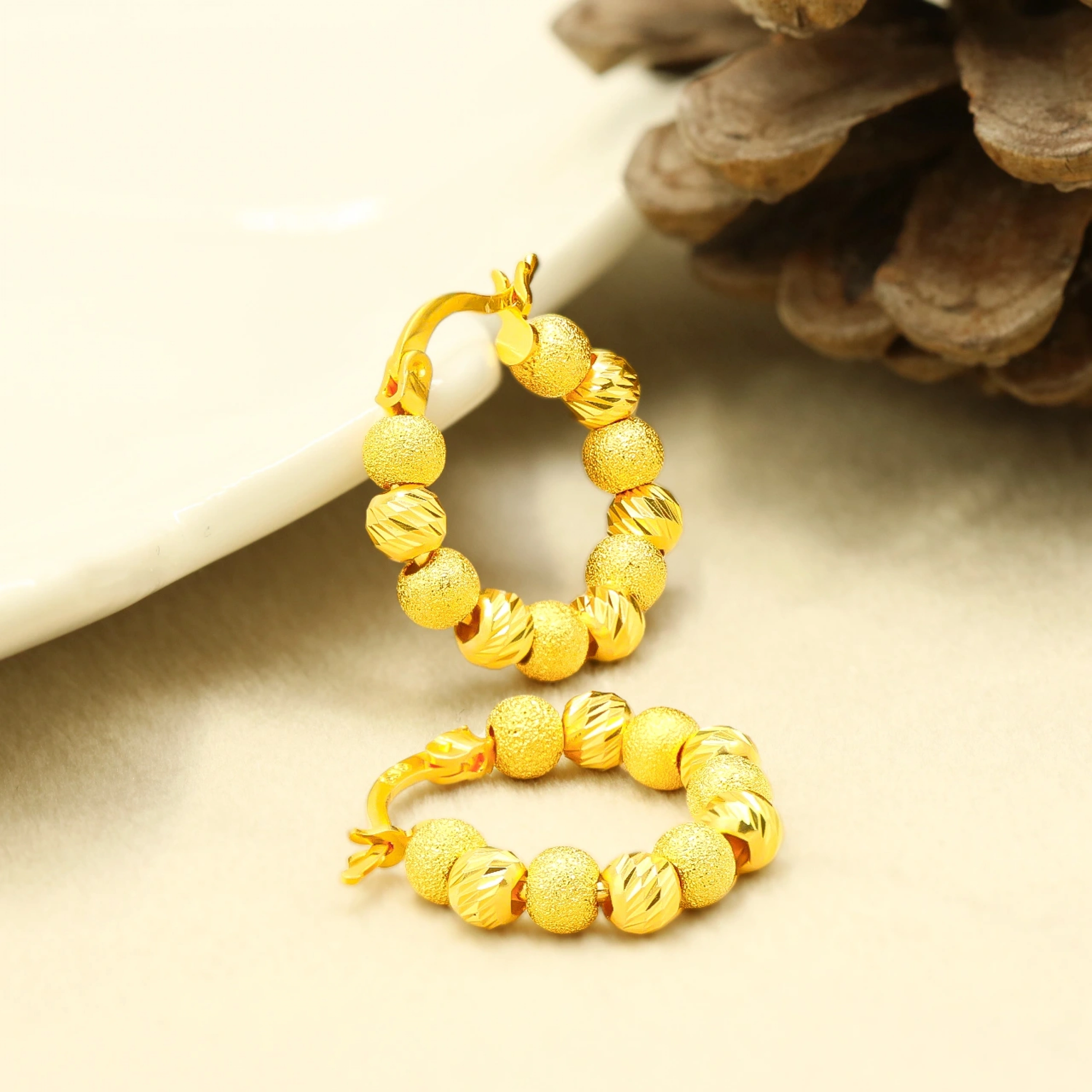 Dorikalı 14 Ayar Altın Halka Küpe