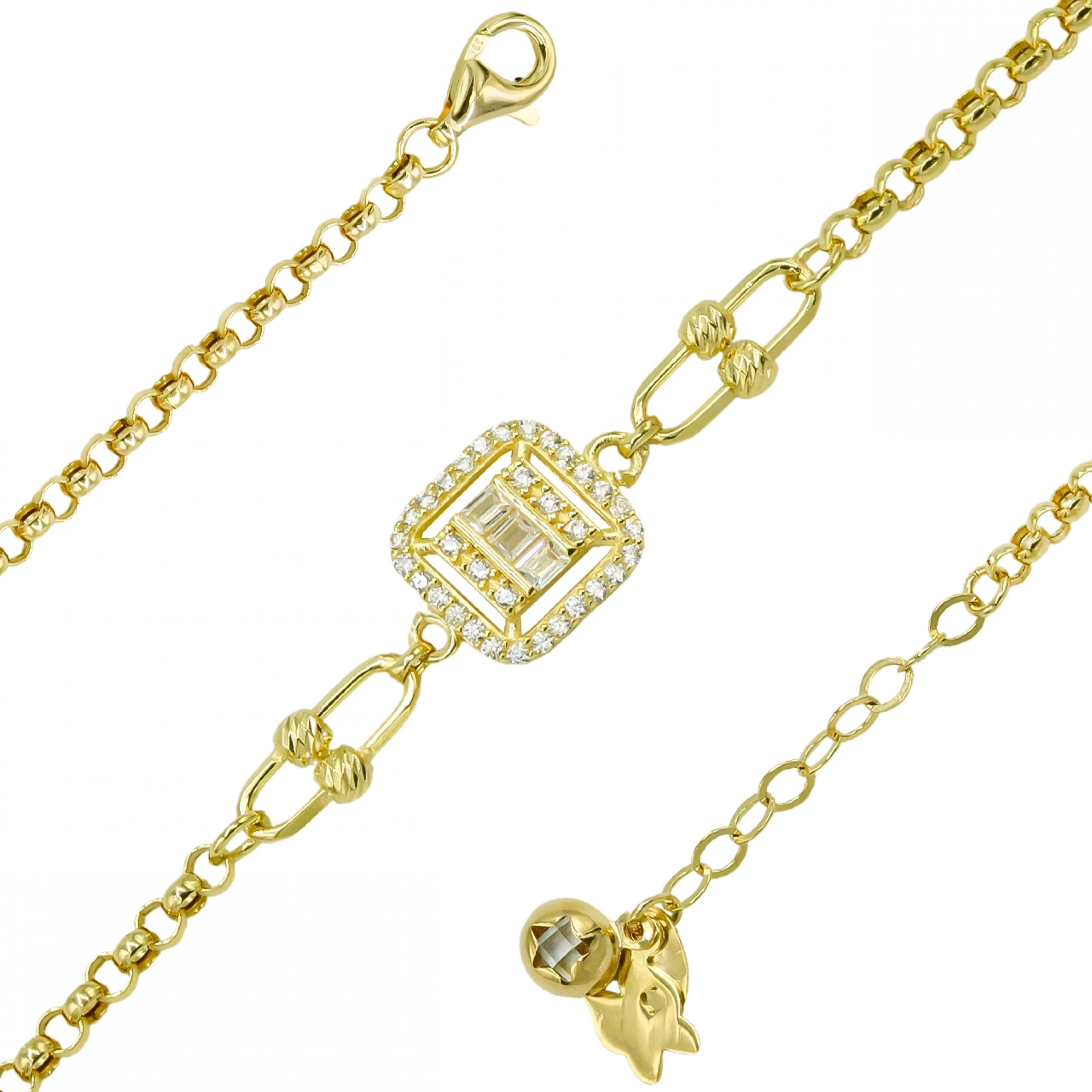 Halka Zincir Baget 8 Ayar Altın Bileklik