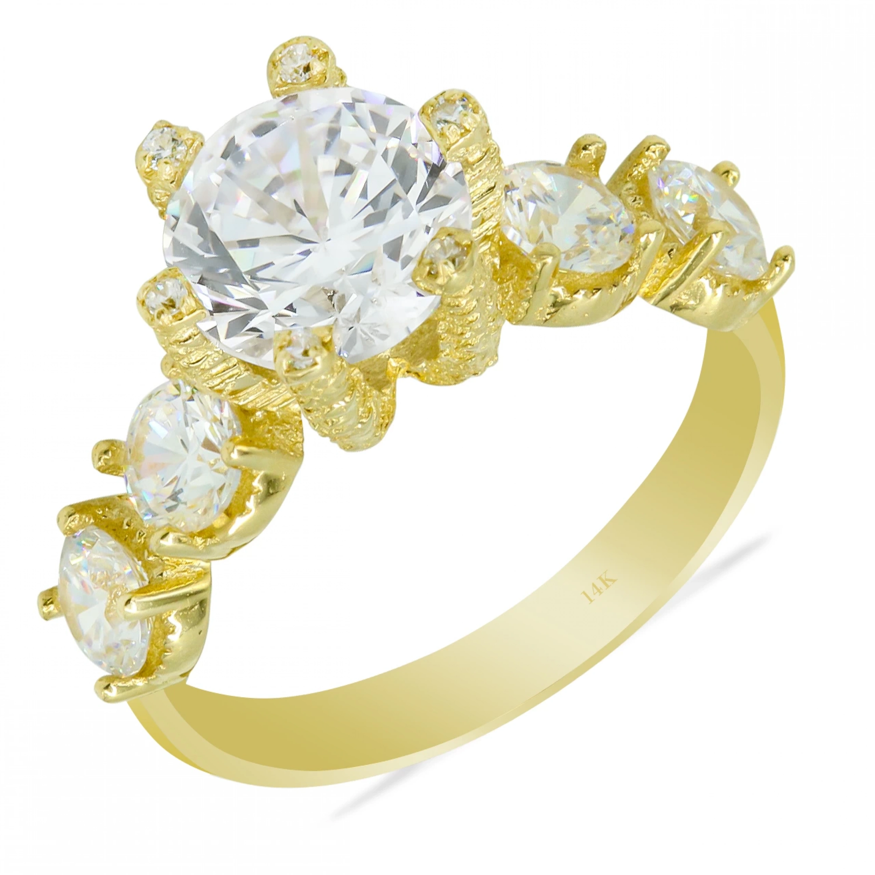 Hanım Eli 14 Ayar Altın Tektaş Yüzük