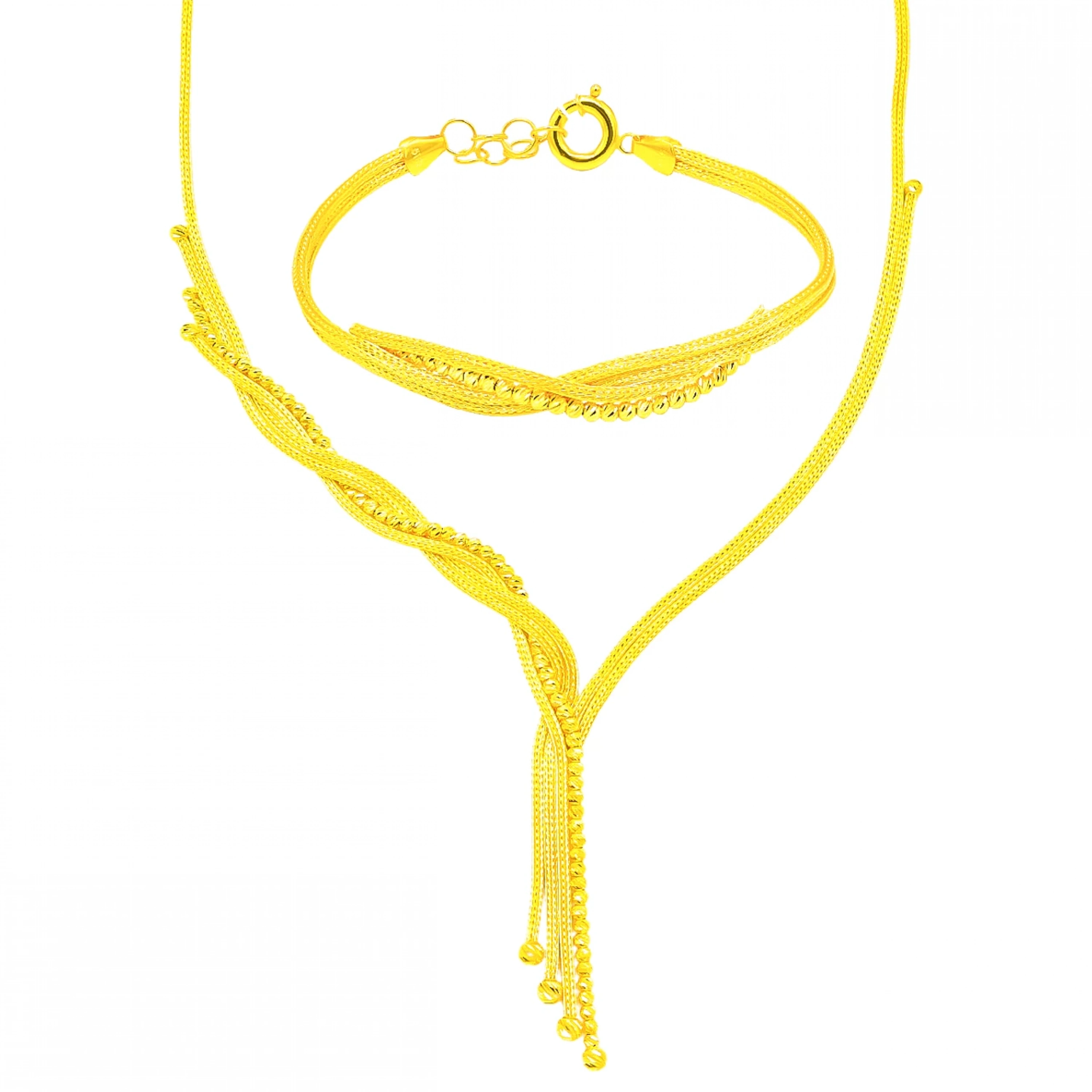 Hasır Örgü Model 14 Ayar Altın Set