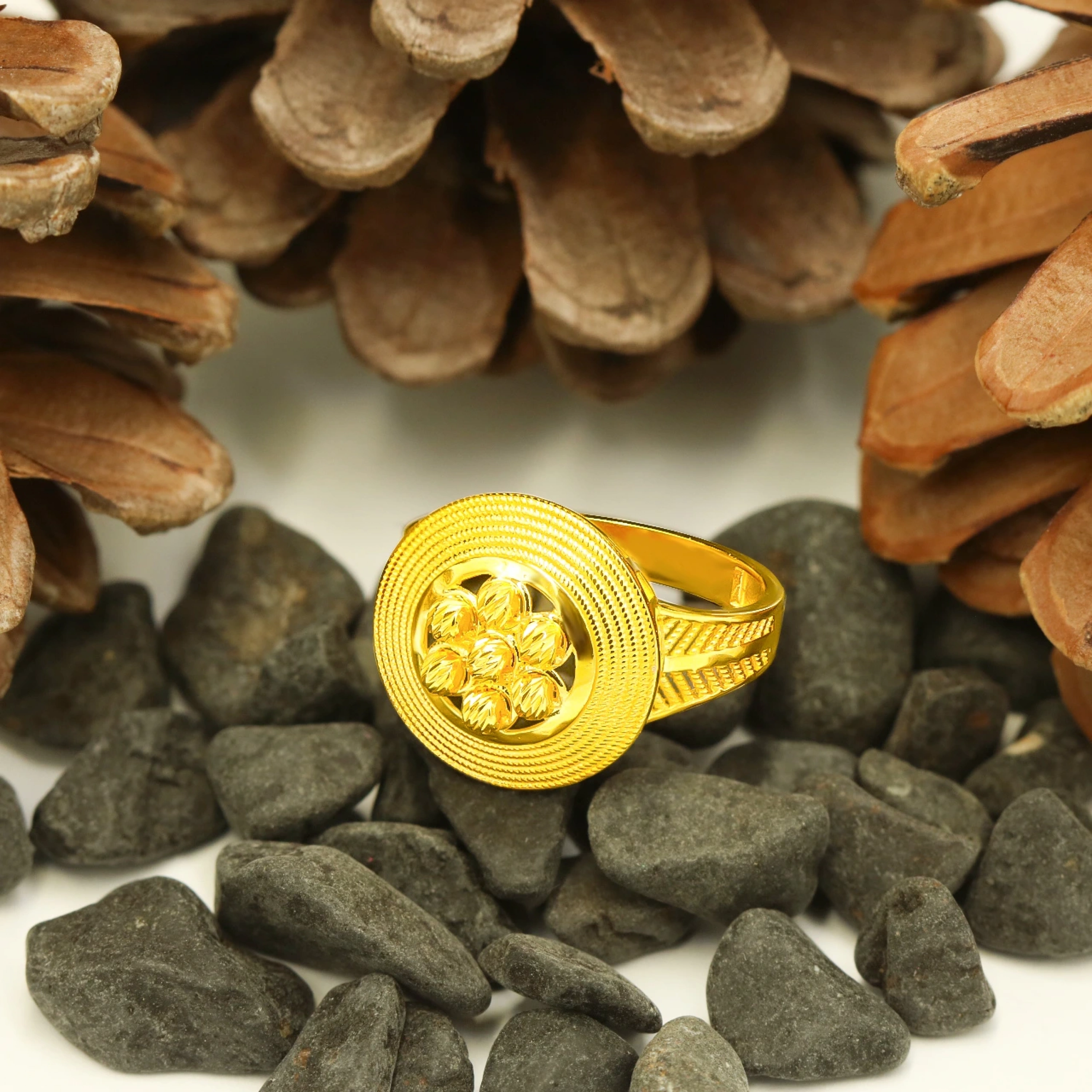 Hasır Sıra Dorikalı 14 Ayar Altın Yüzük