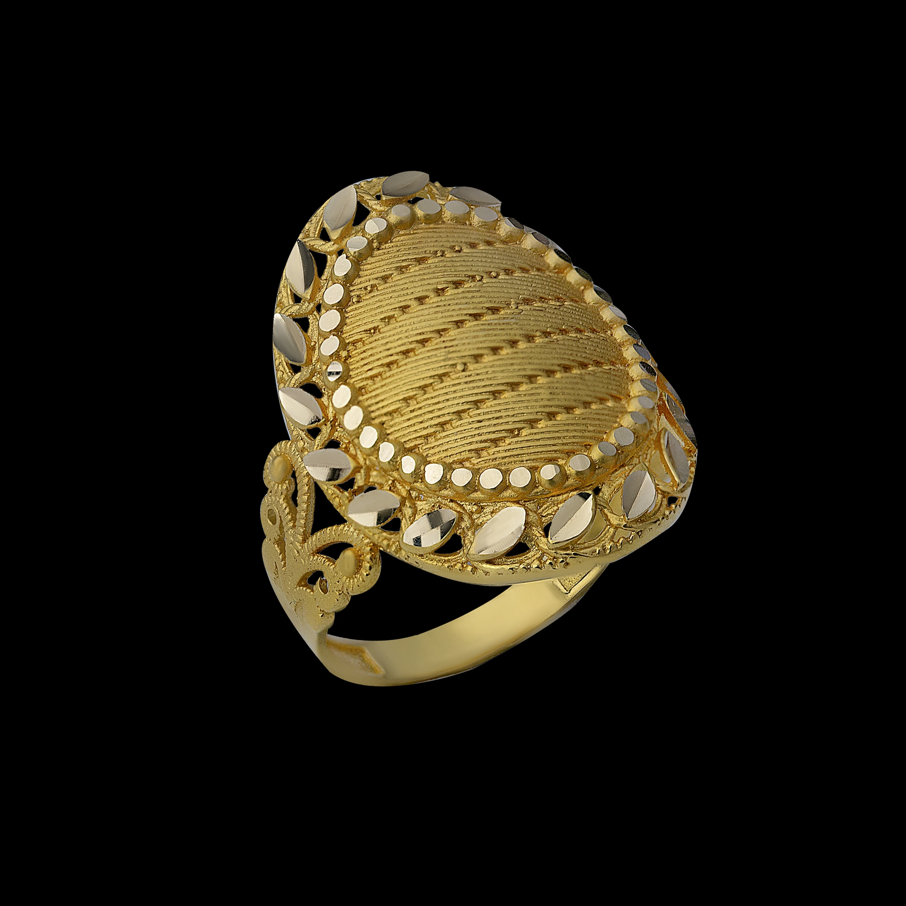 Hasır Sıralı 14 Ayar Altın Yüzük