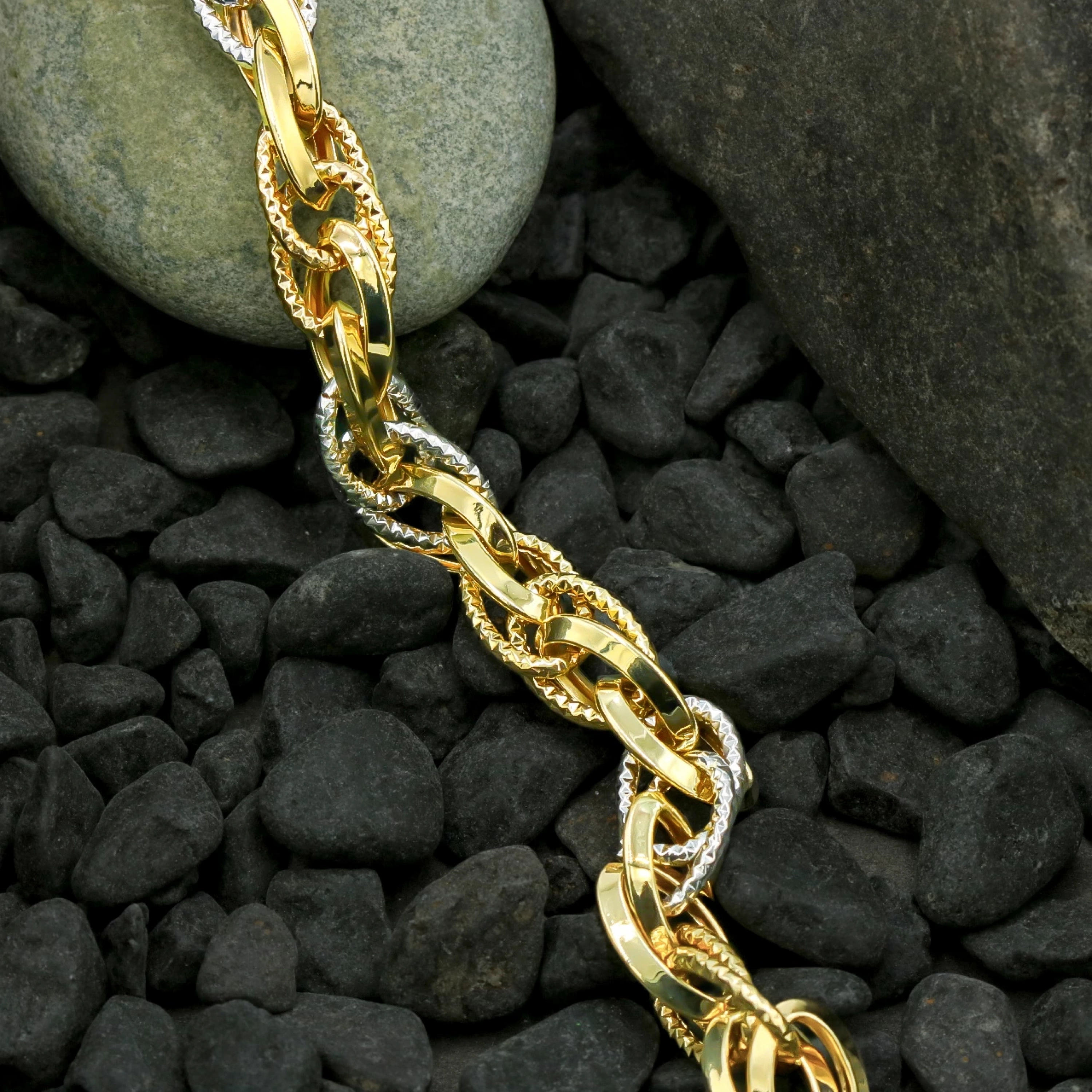 2 Renkli 14 Ayar Altın Bileklik