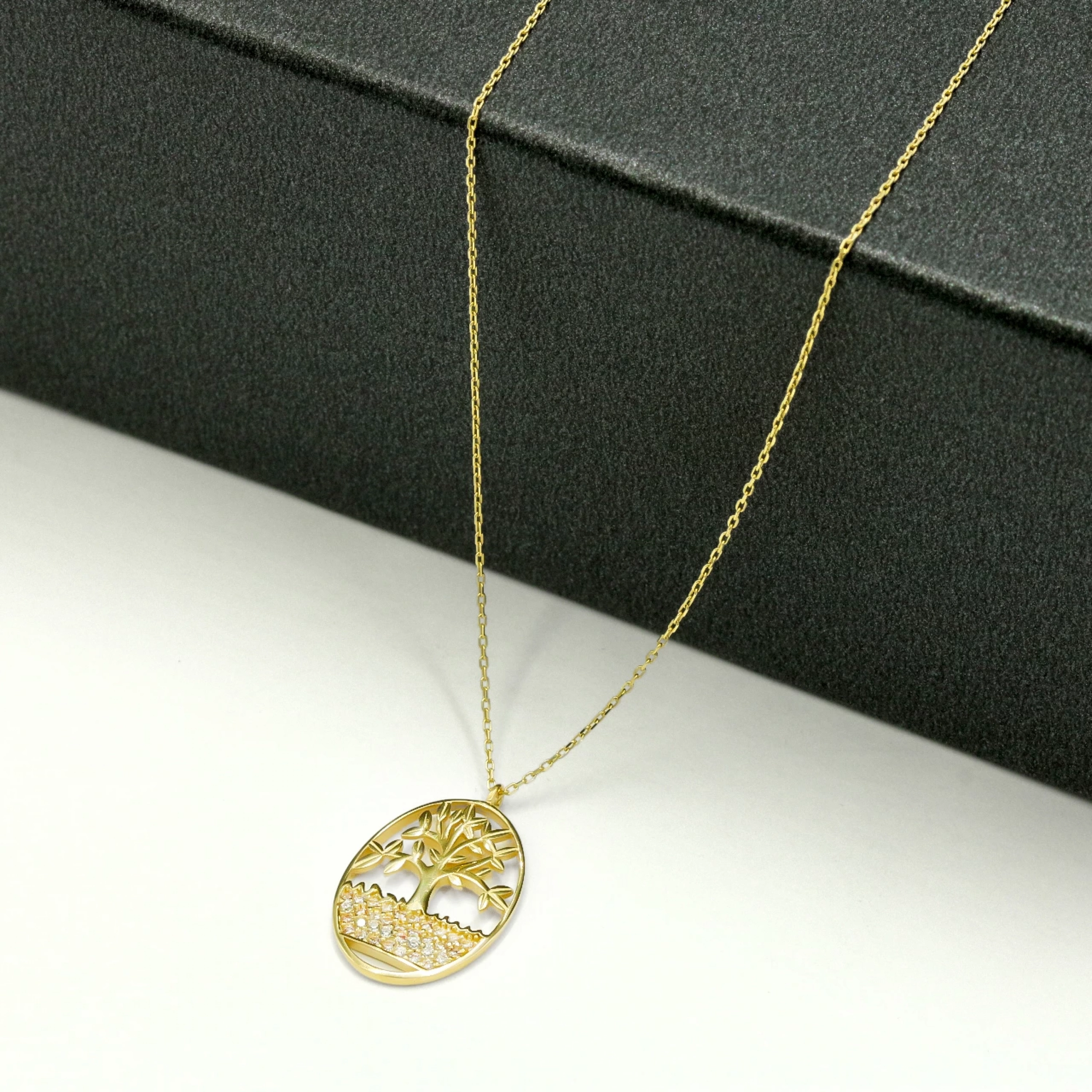 Hayat Ağacı 14 Ayar Altın Kolye