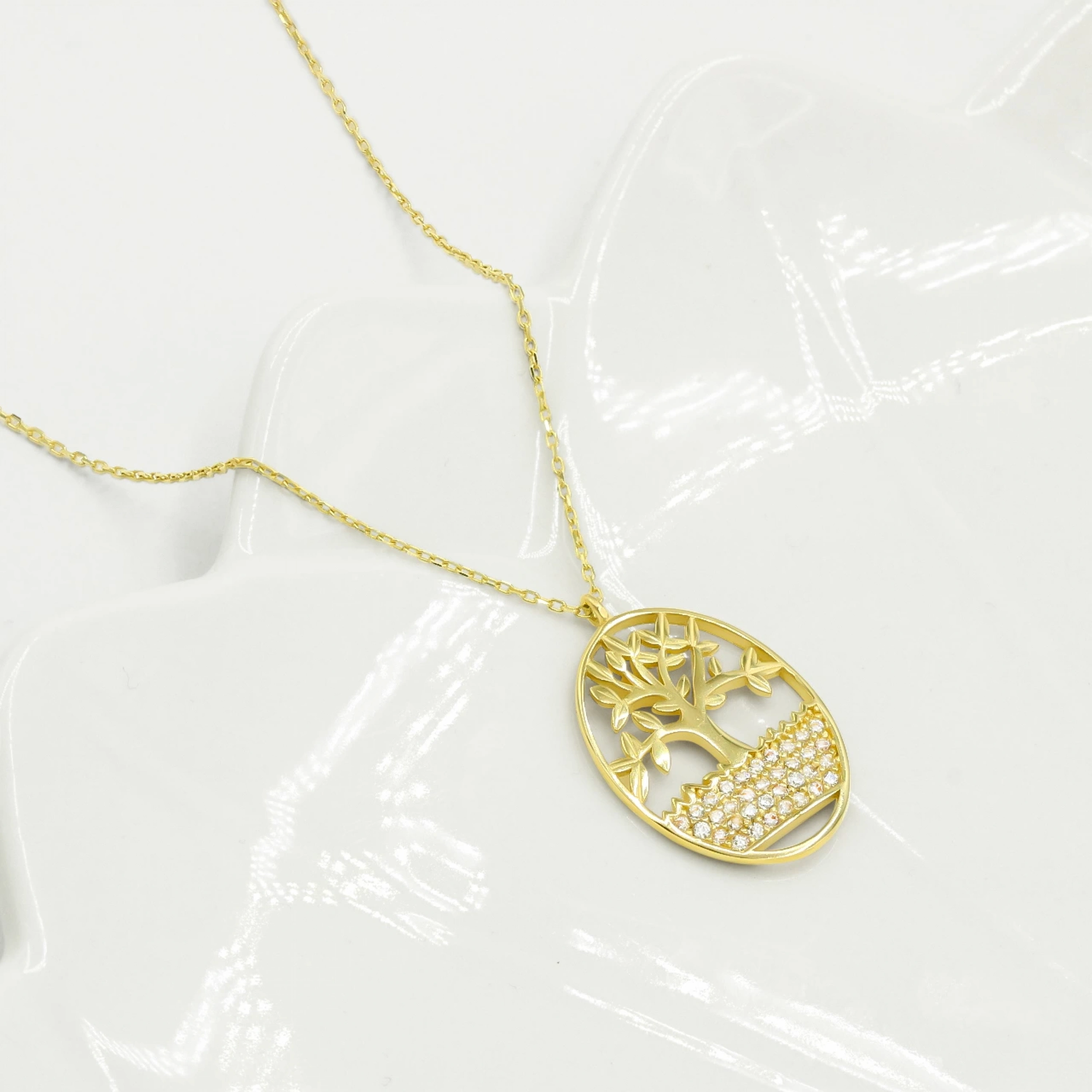 Hayat Ağacı 14 Ayar Altın Kolye