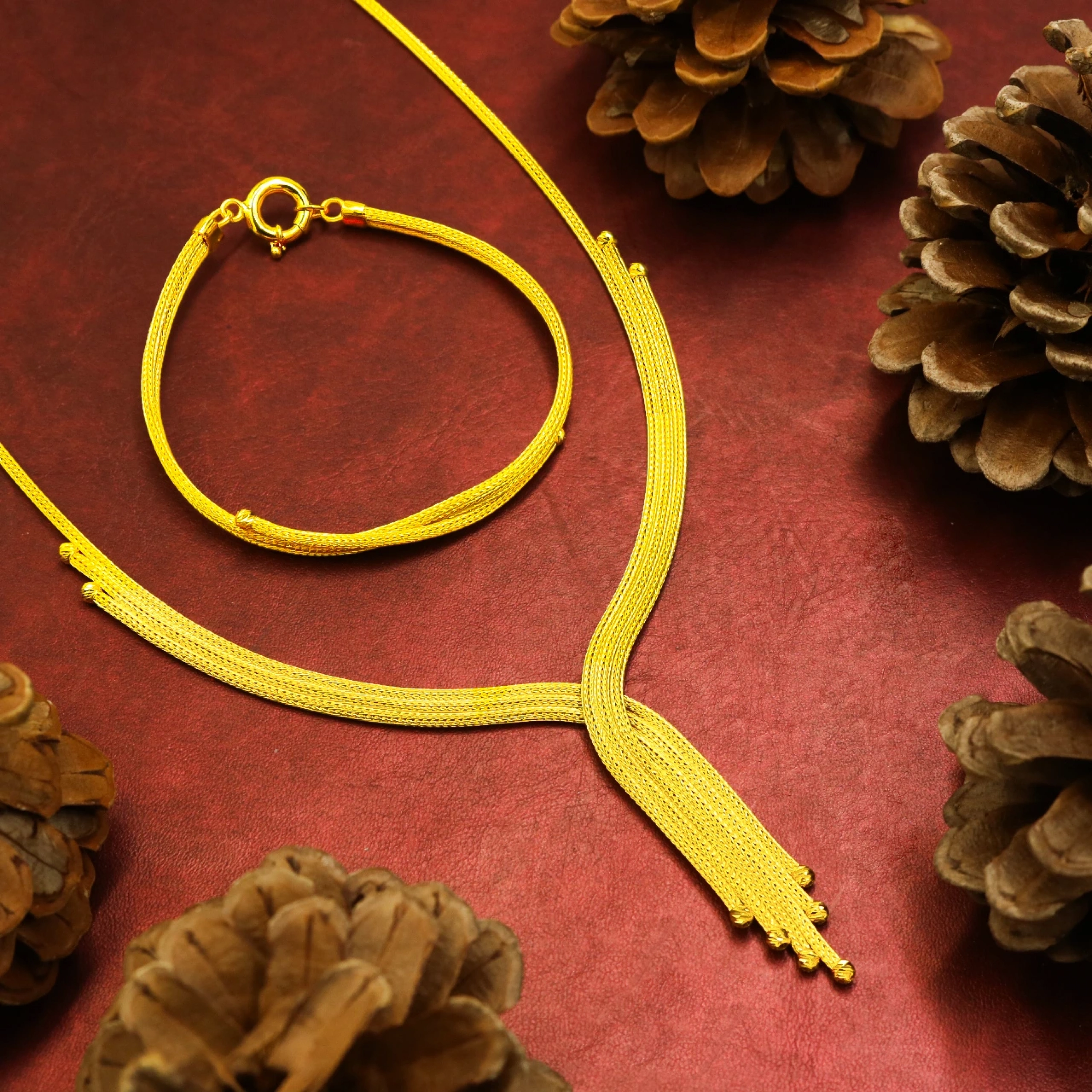 Hasır 8 Ayar Altın Set