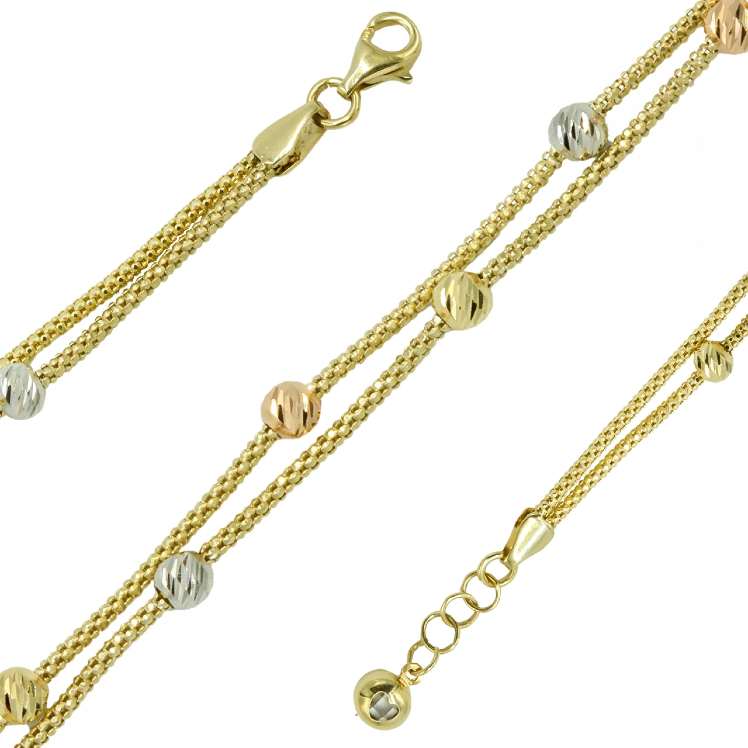 İki Sıra Dorika Zincir 14 Ayar Altın Bileklik