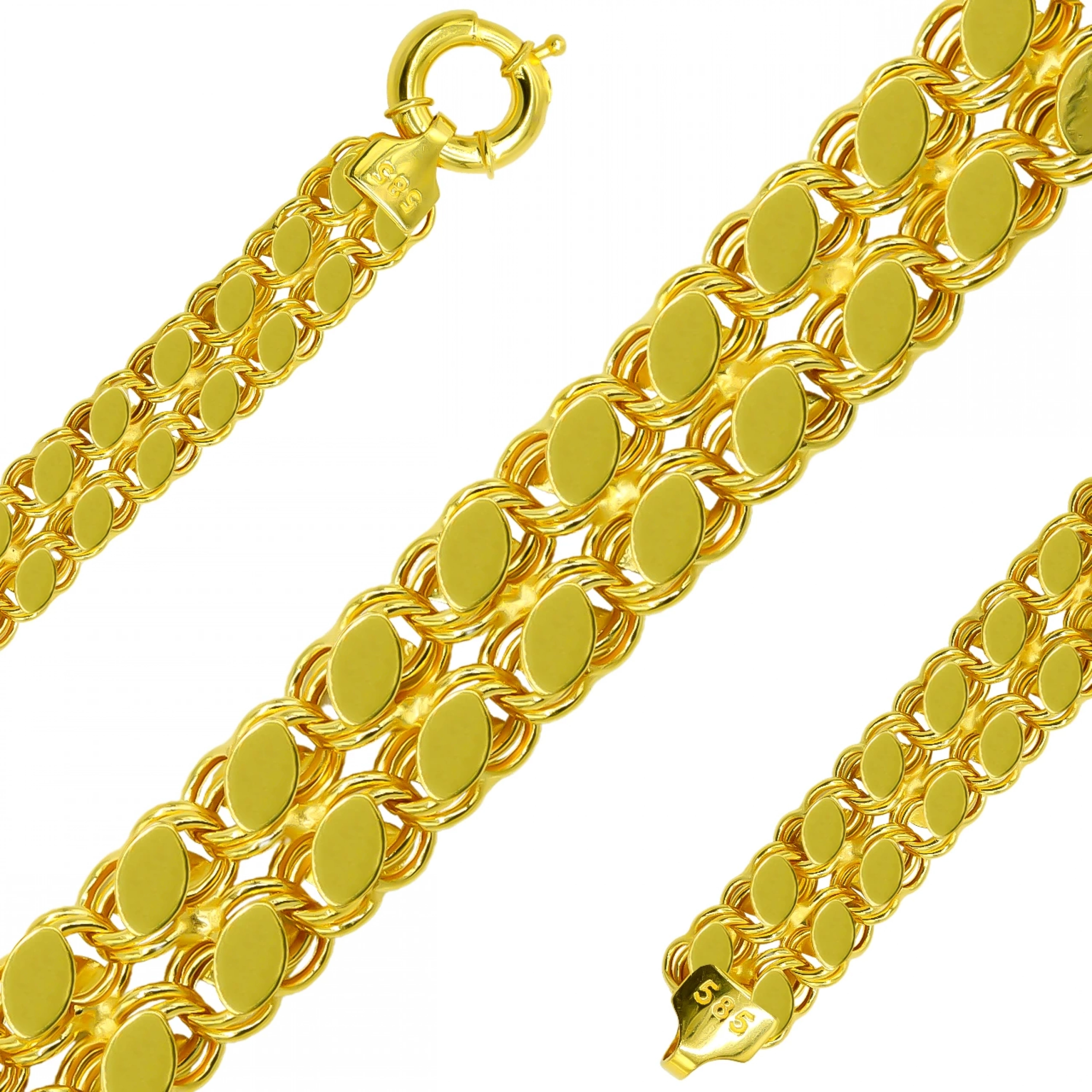 İki Sıra Pullu 14 Ayar Altın Bileklik