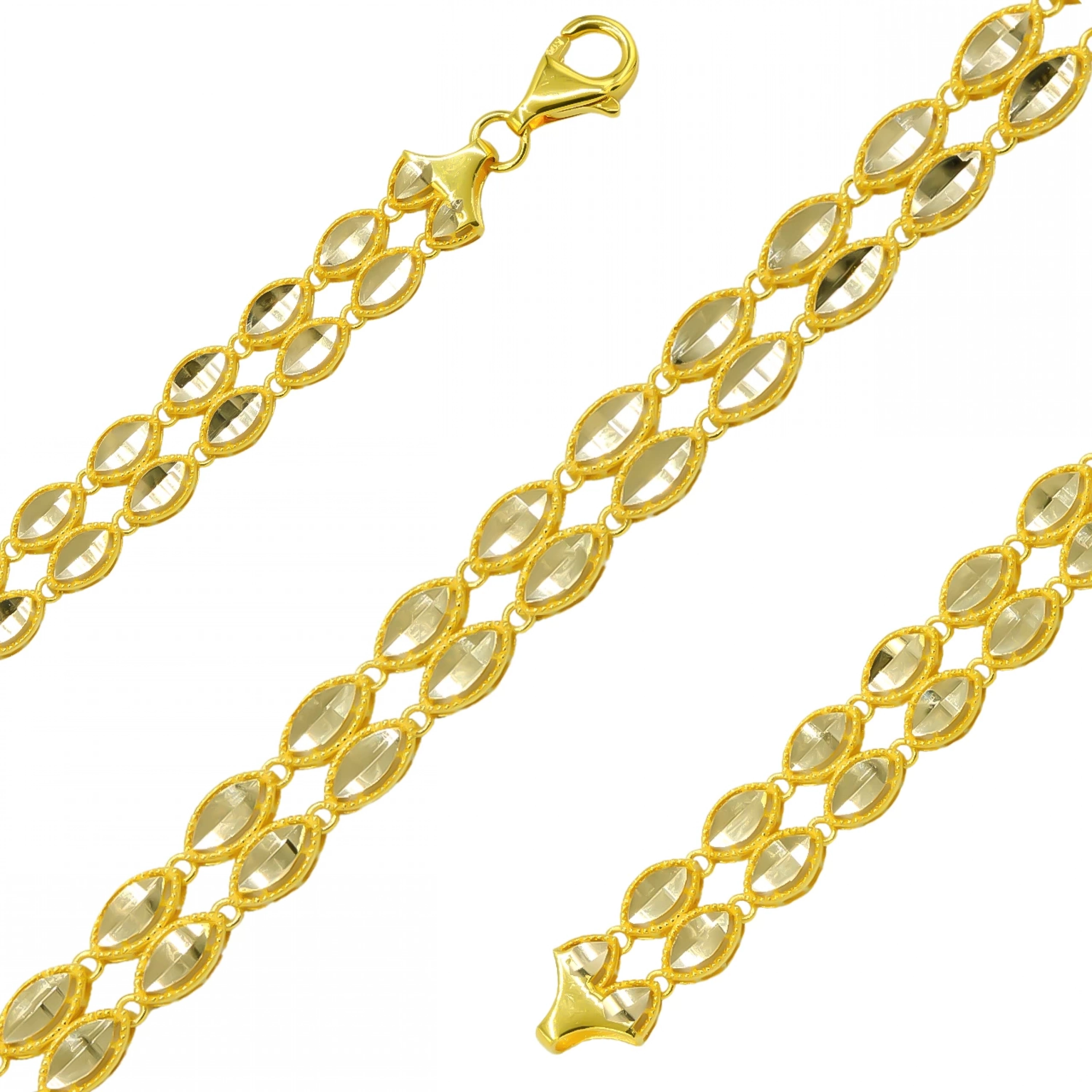 İki Sıra Pullu 14 Ayar Altın Bileklik