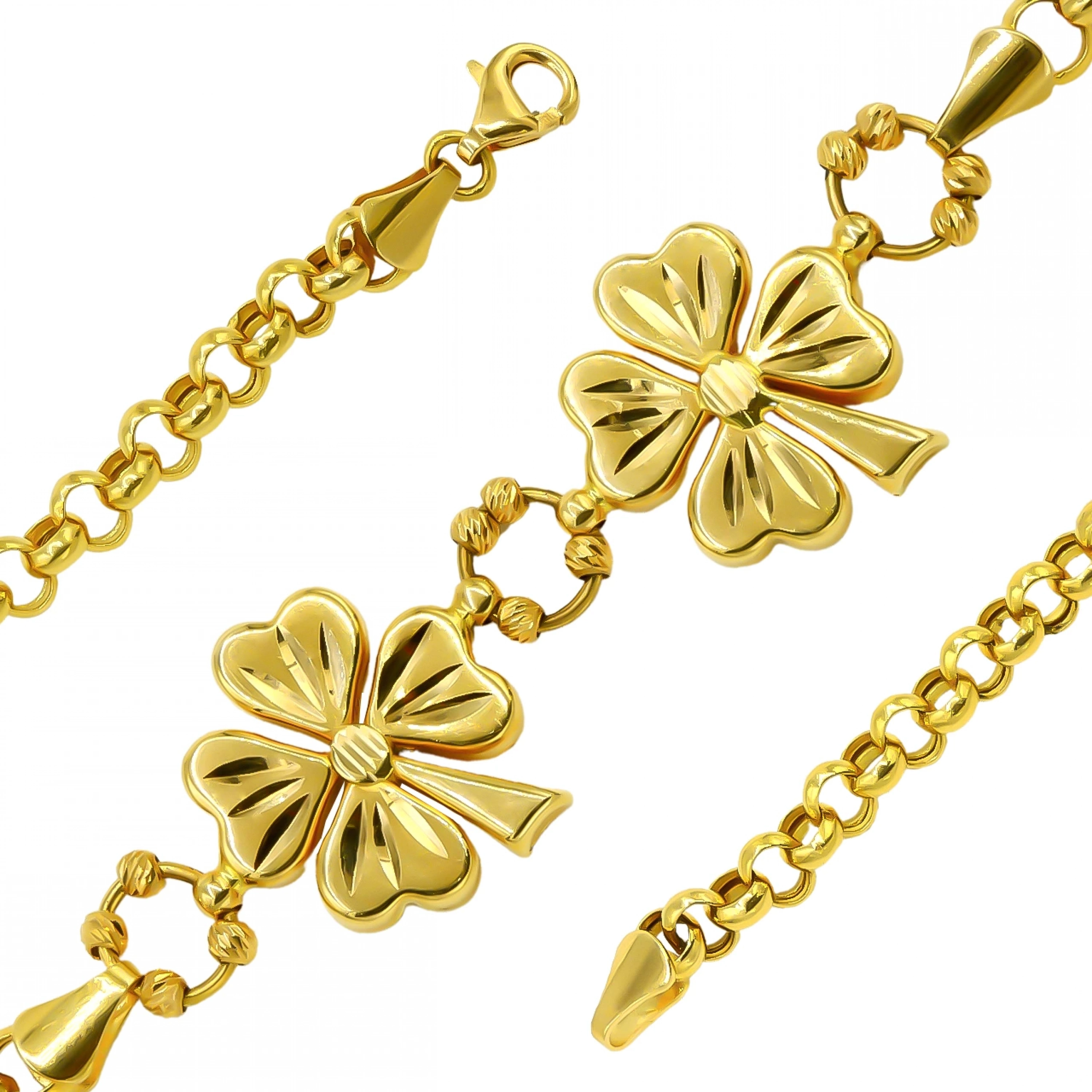 İki Yoncalı Dorika 22 Ayar Altın Bileklik