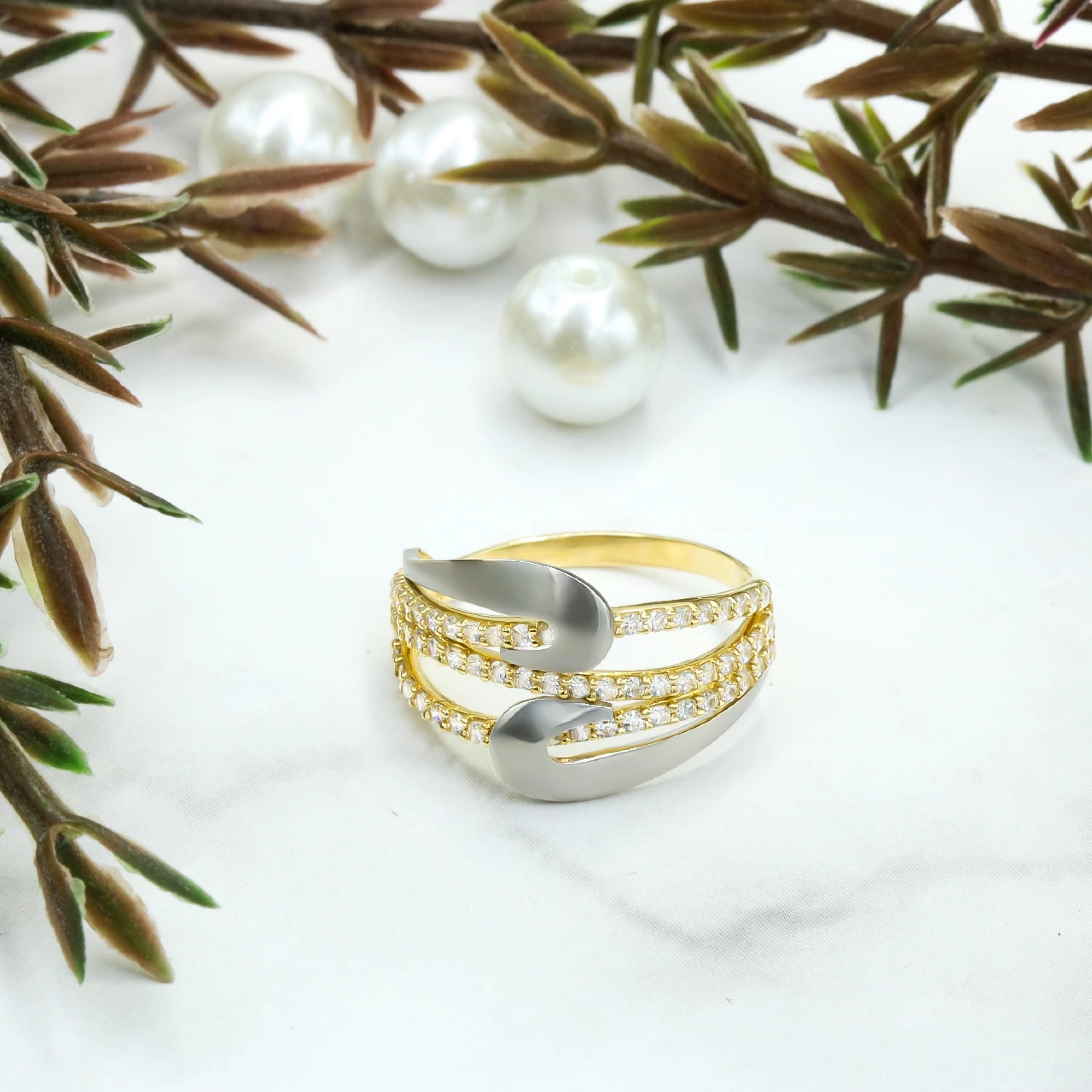 İkili Kanca 14 Ayar Altın Yüzük