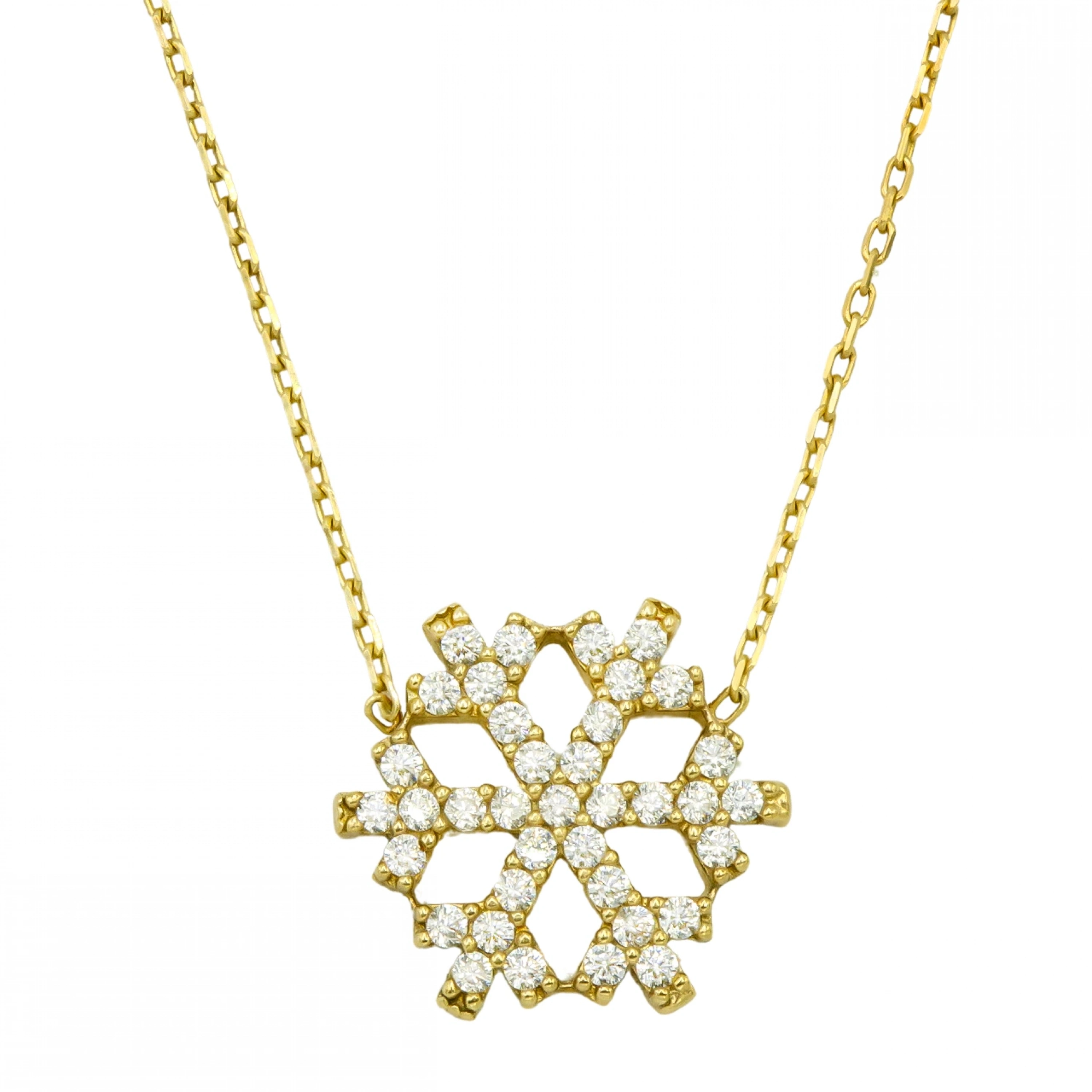 İnce Kar Tanesi 8 Ayar Altın Kolye