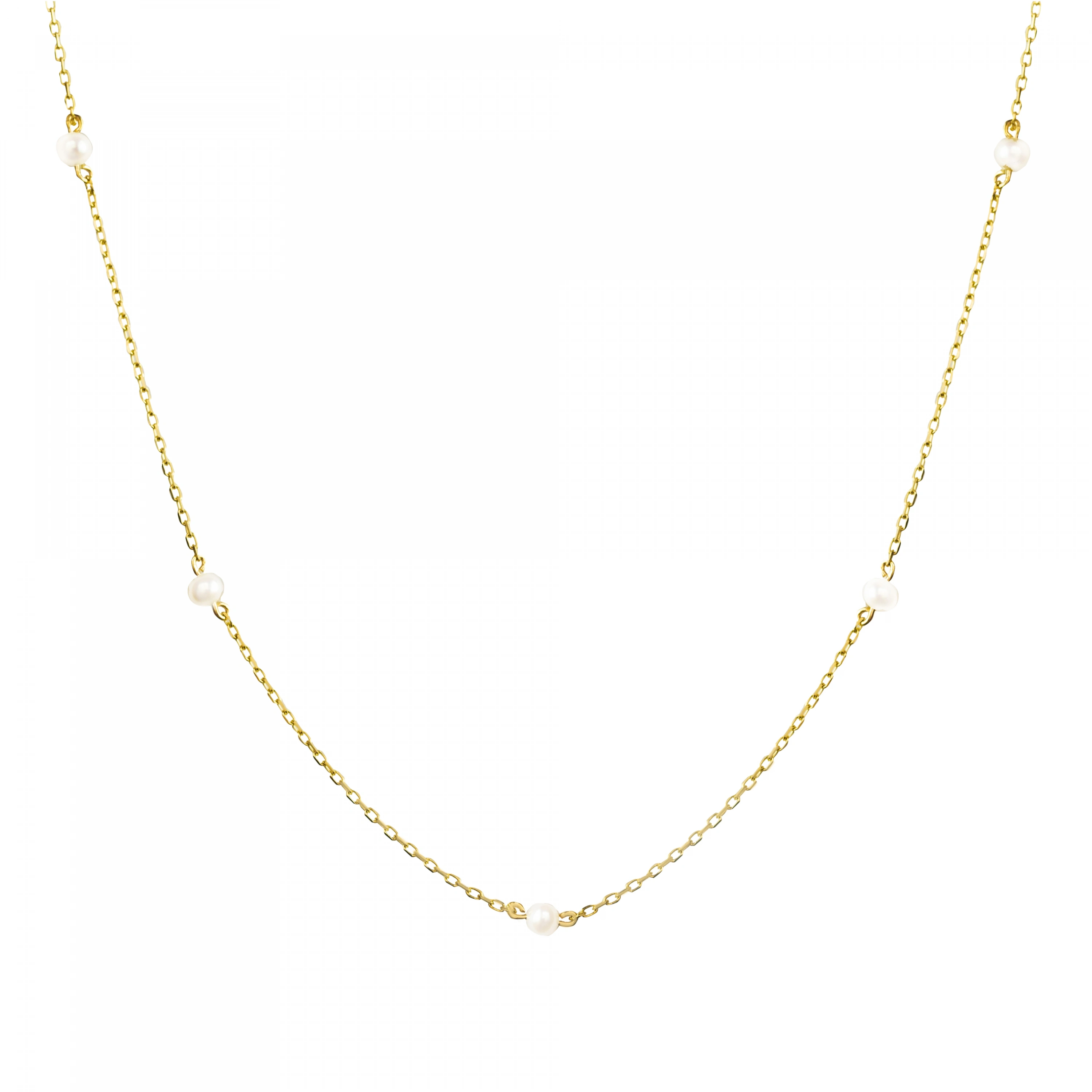 İncili 14 Ayar Altın Kolye