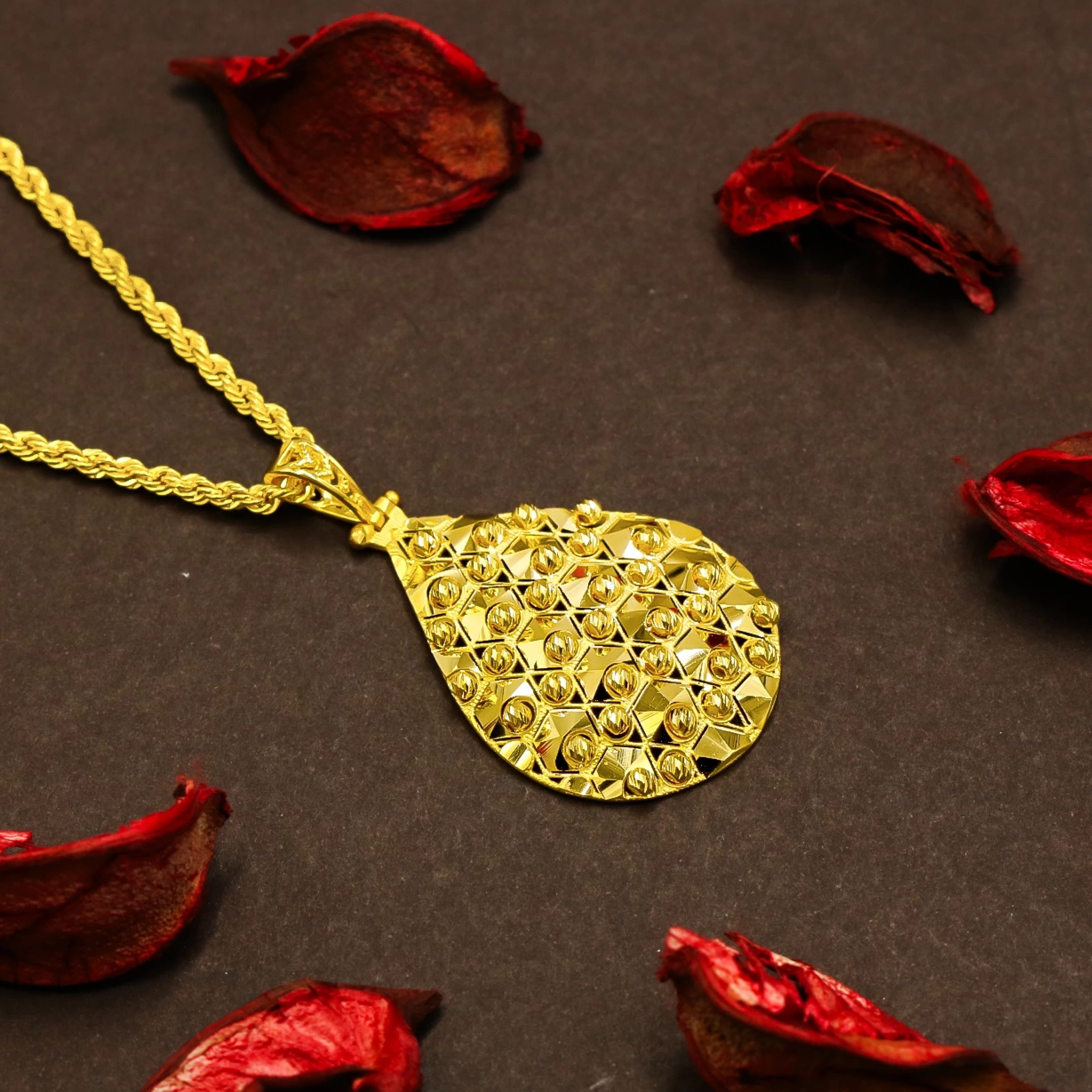 Işıltılı Dorika 22 Ayar Altın Kolye Ucu