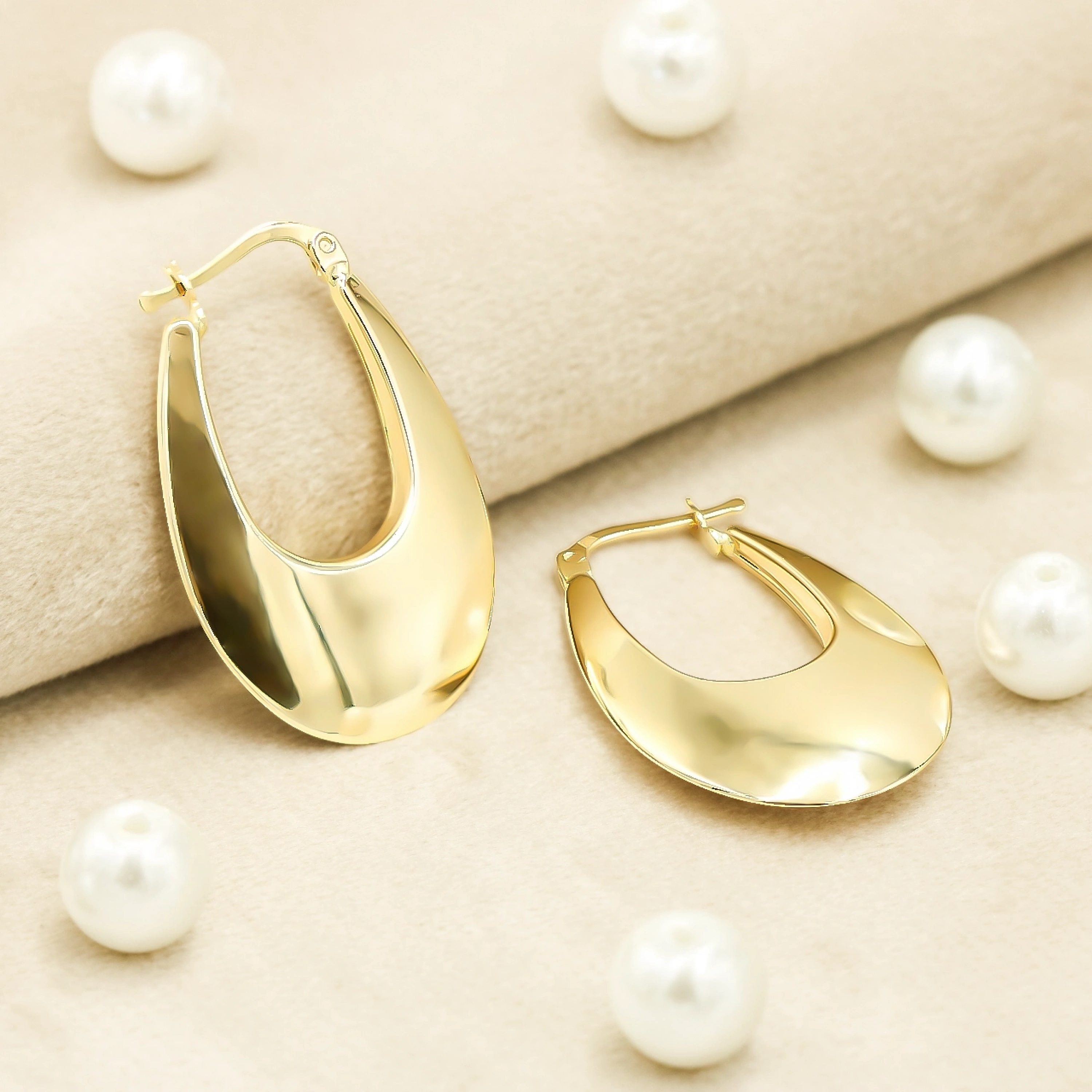 Bombeli Sepet 14 Ayar Halka Altın Küpe