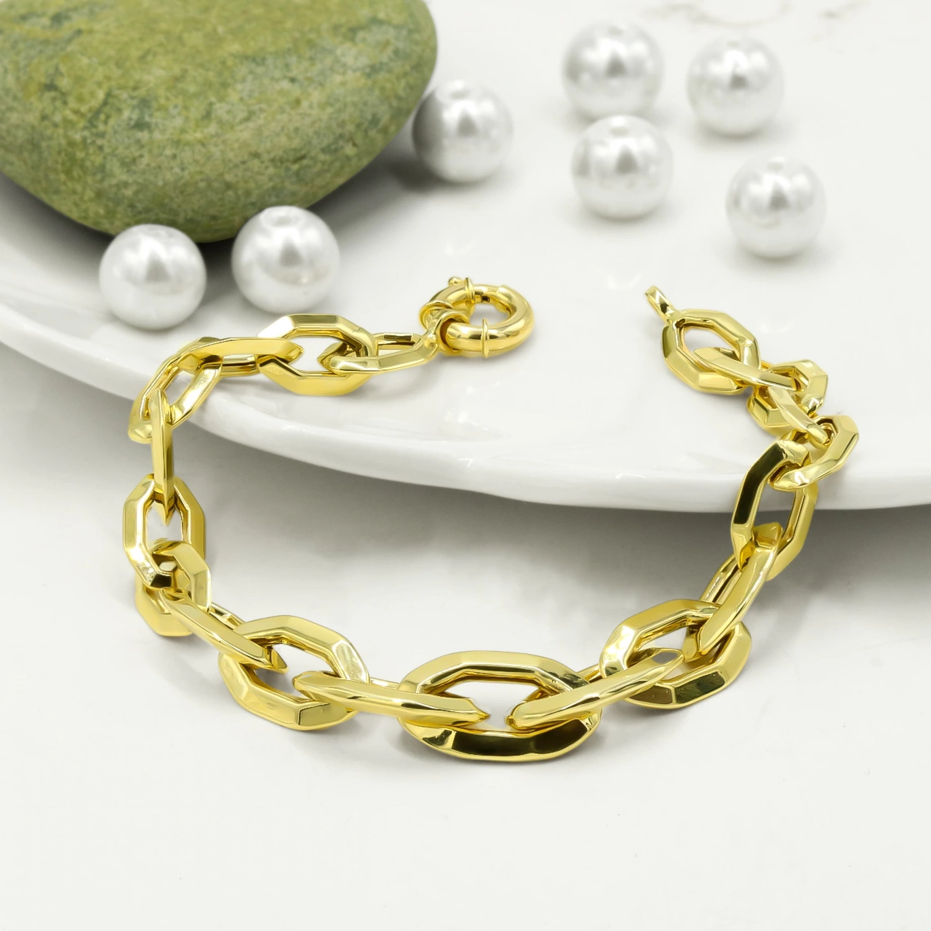 Kalın Ataç 14 Ayar Altın Bileklik