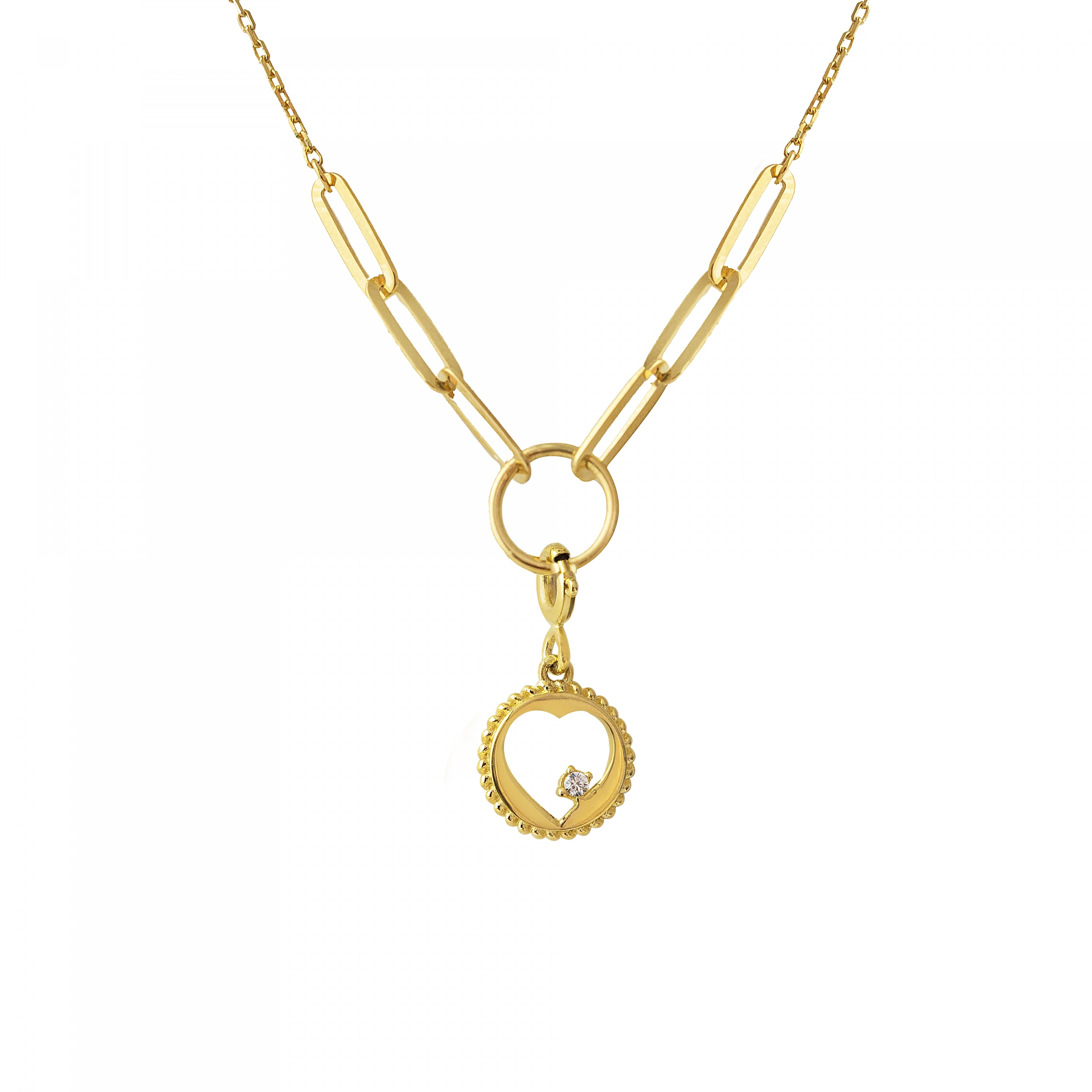 Kalp Model 14 Ayar Altın Kolye