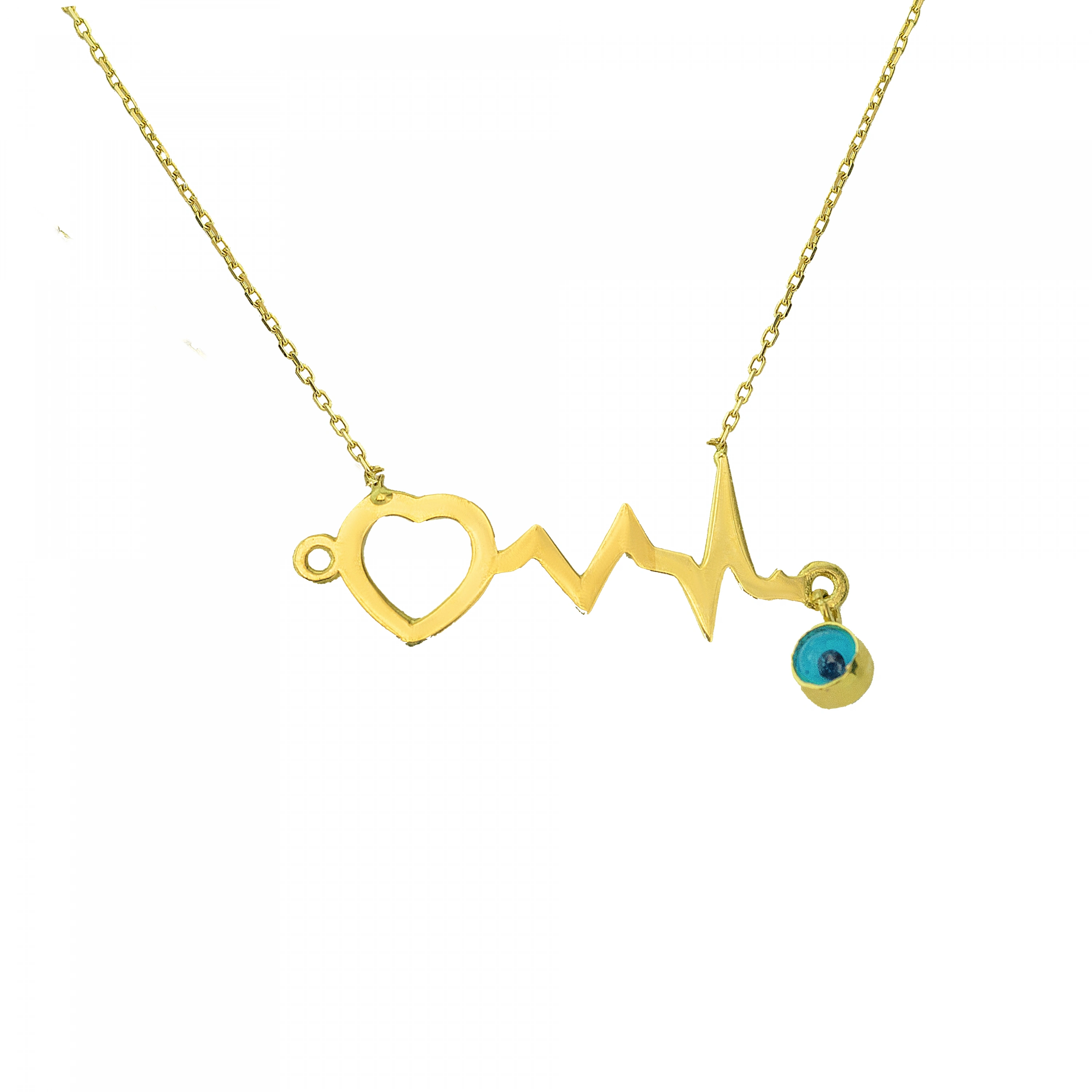 Kalp Ritimli 14 Ayar Altın Kolye