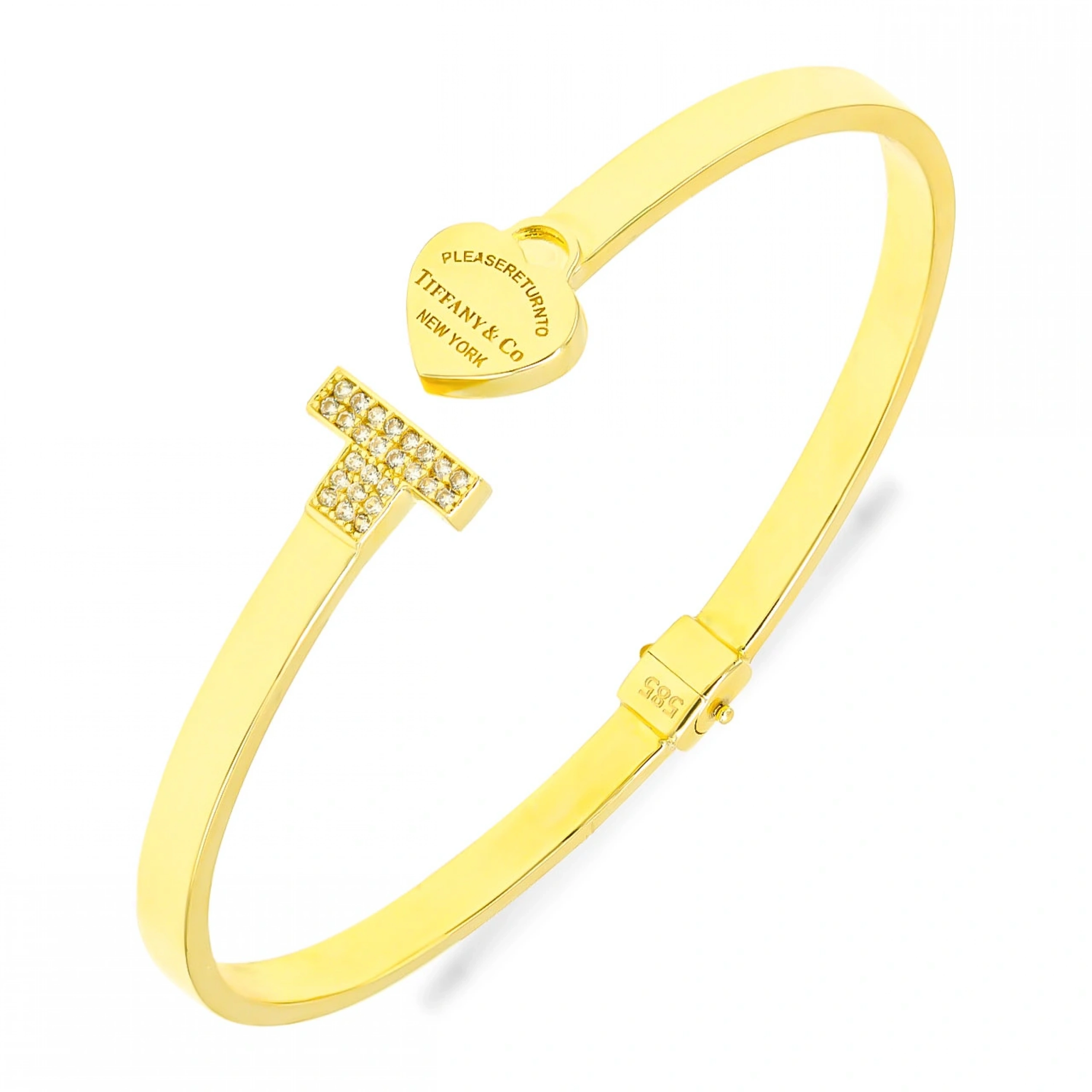 Kalpli T 14 Ayar Kelepçe Bilezik