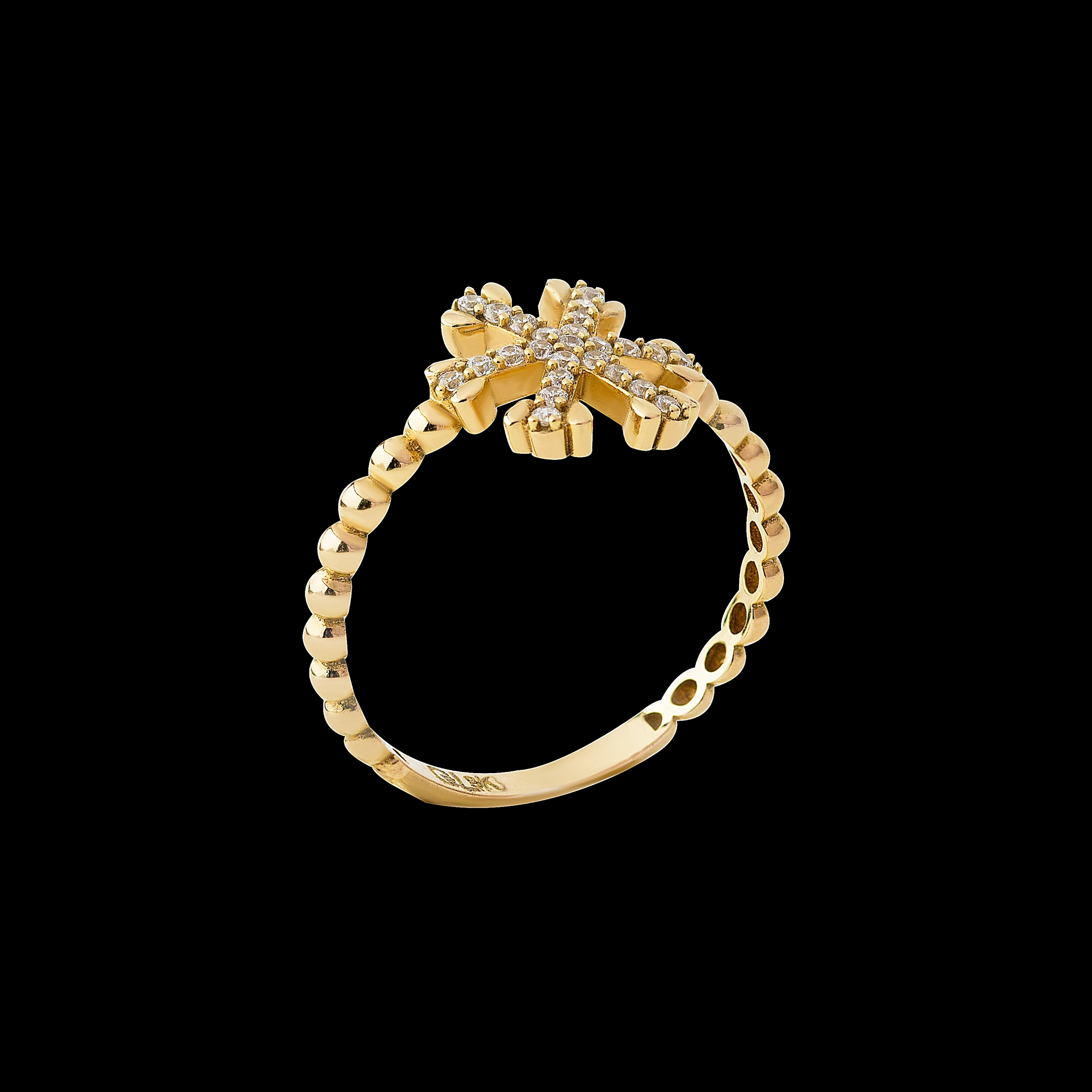 Kar Tanesi 8 Ayar Altın Yüzük