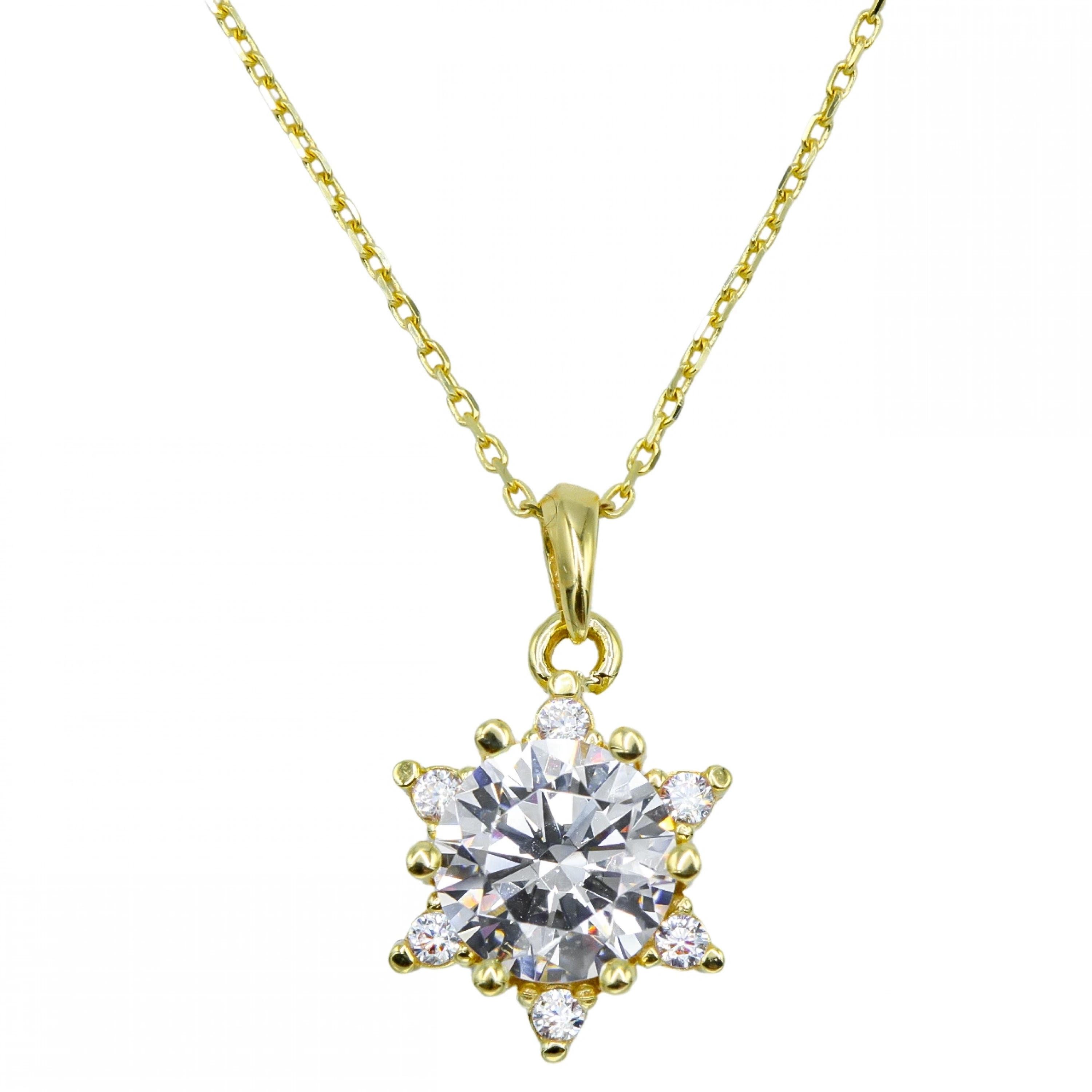 Kar Tanesi Baget 8 Ayar Altın Kolye