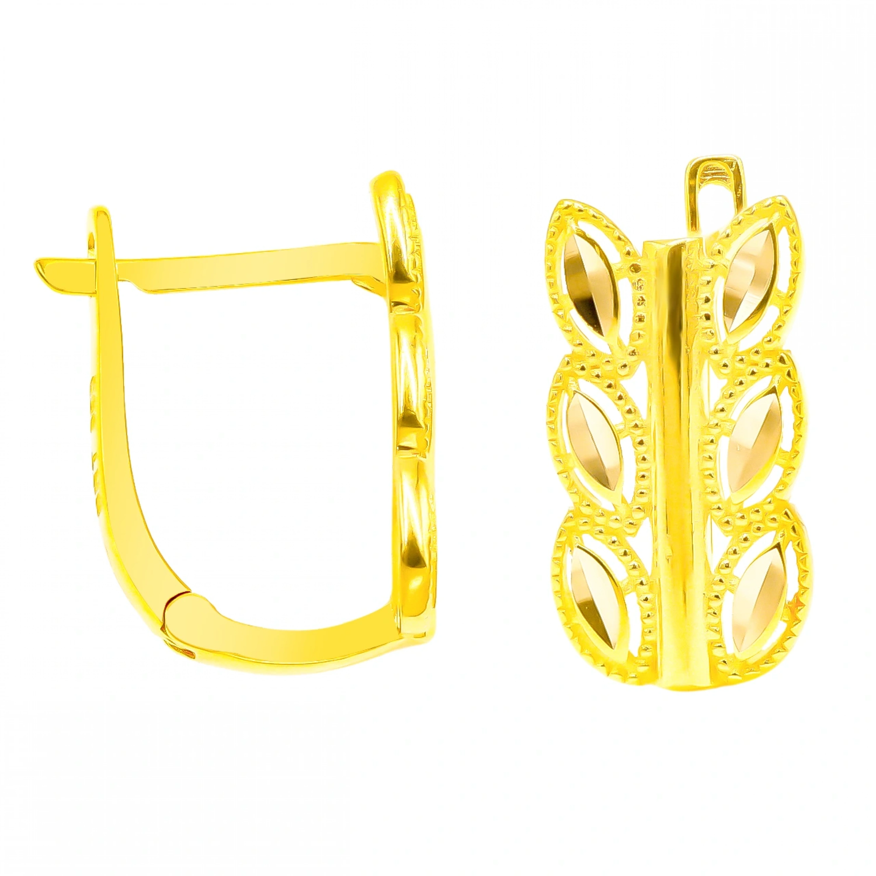 Başak 14 Ayar Klipsli Altın Küpe