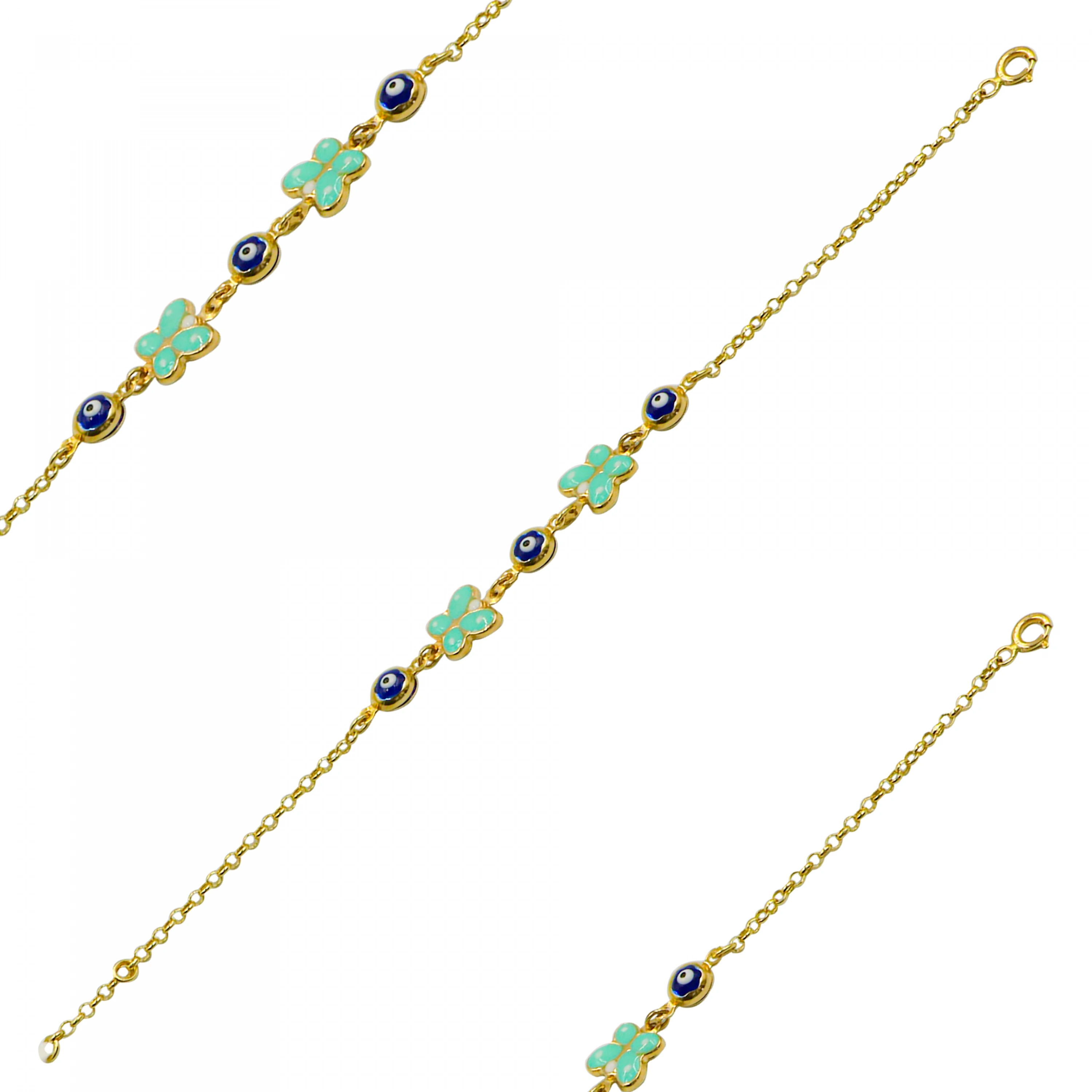 Kelebek Figürlü 14 Ayar Altın Çocuk Künyesi