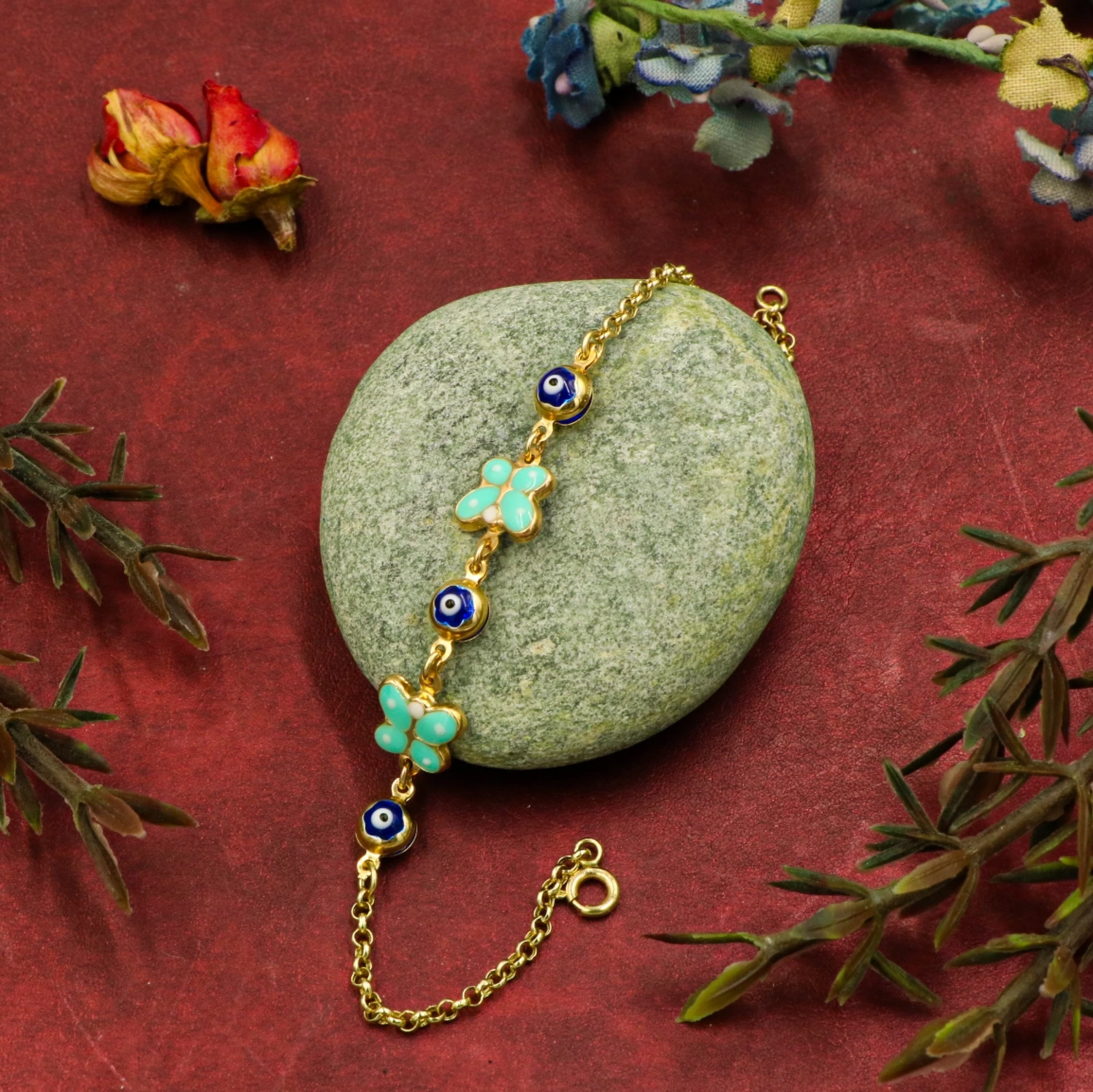 Kelebek Figürlü 14 Ayar Altın Çocuk Künyesi