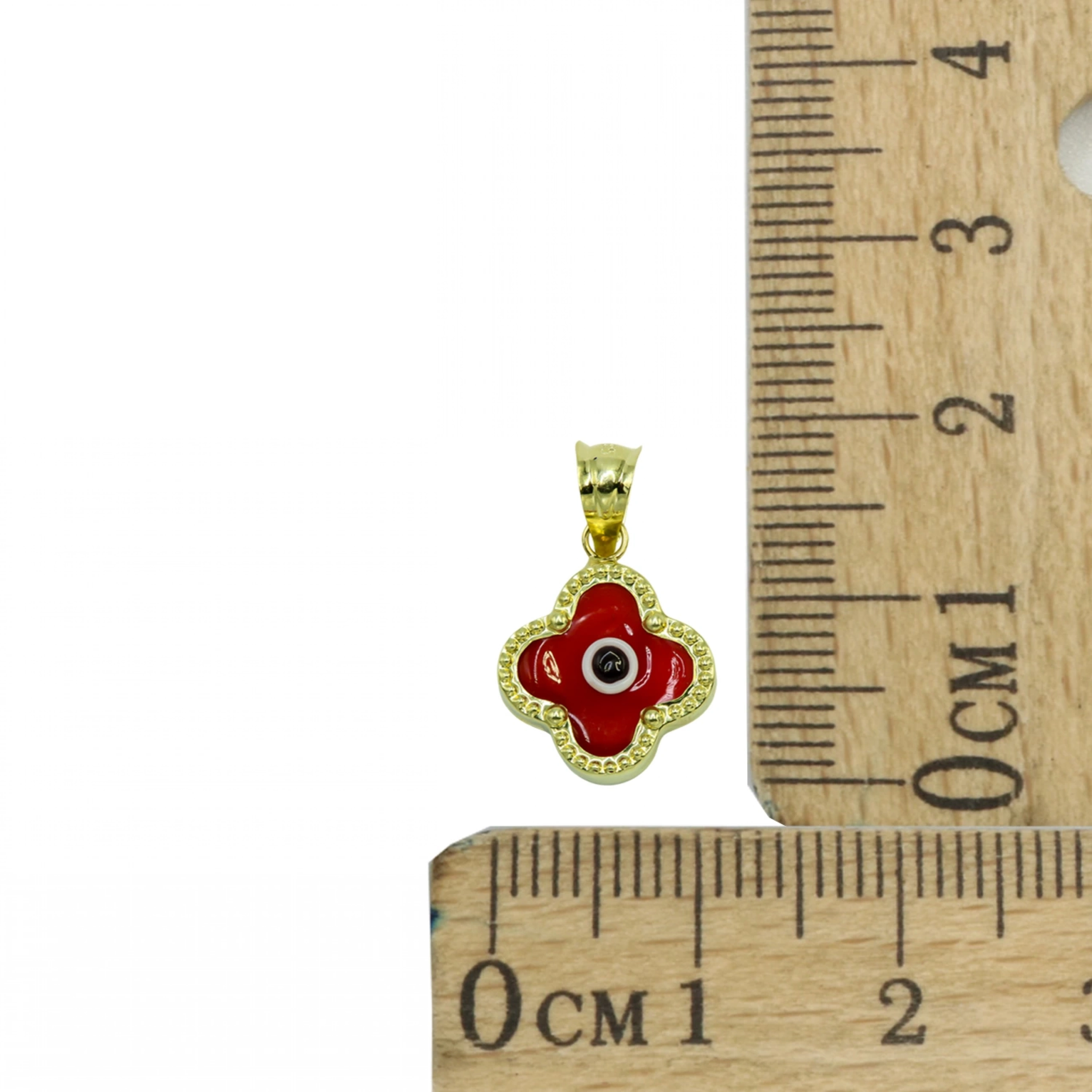 Kırmızı Gözlü 14 Ayar Altın Kolye Ucu