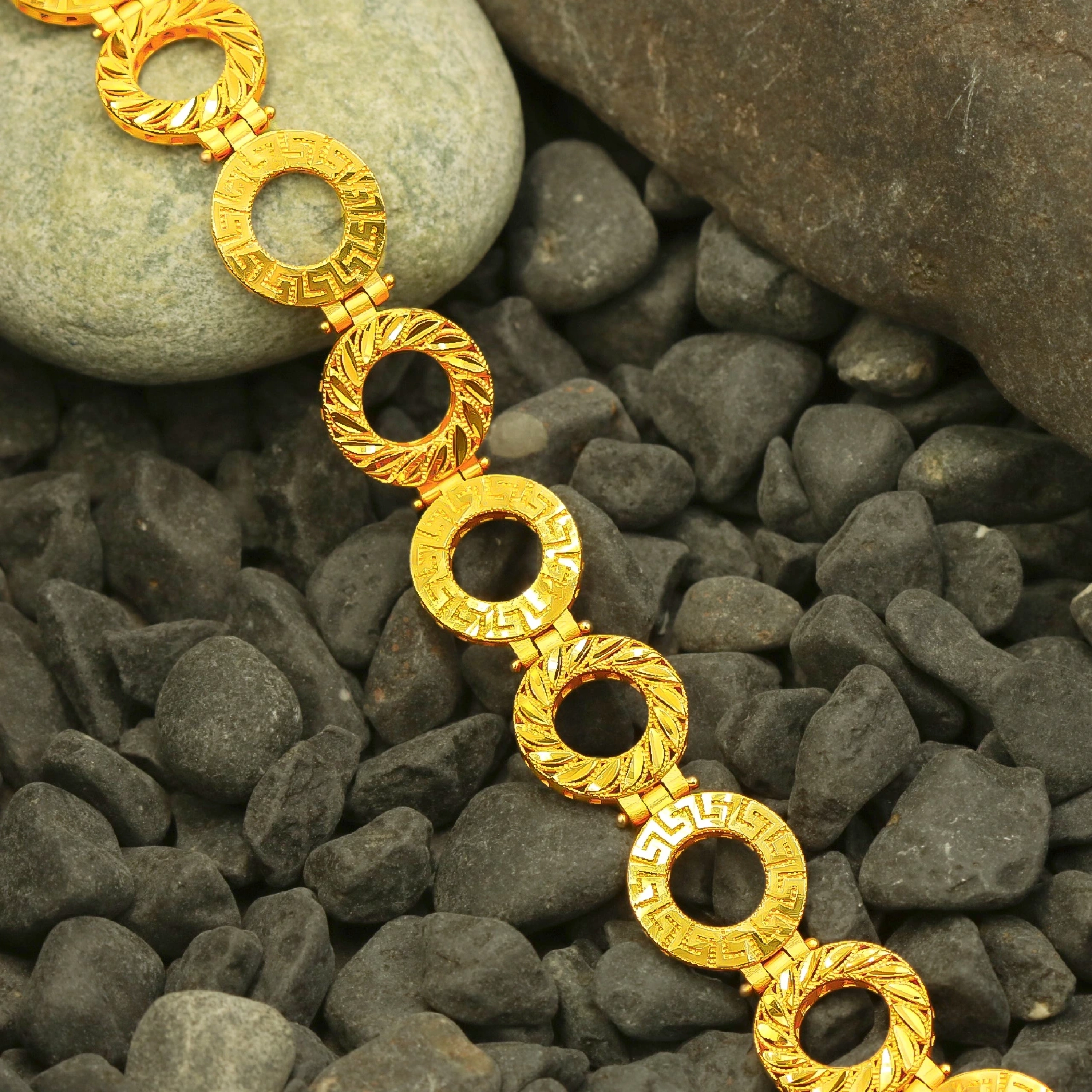 Özel Tasarım Halkalı 22 Ayar Altın Bileklik