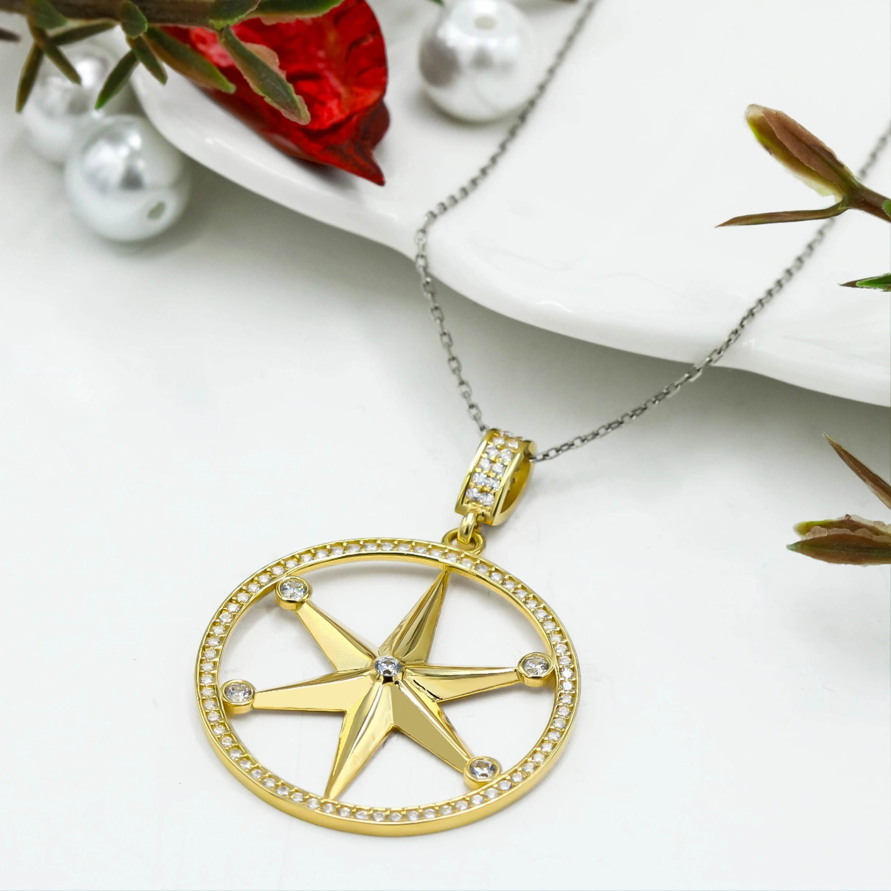 Kutup Yıldızı 8 Ayar Kolye Ucu