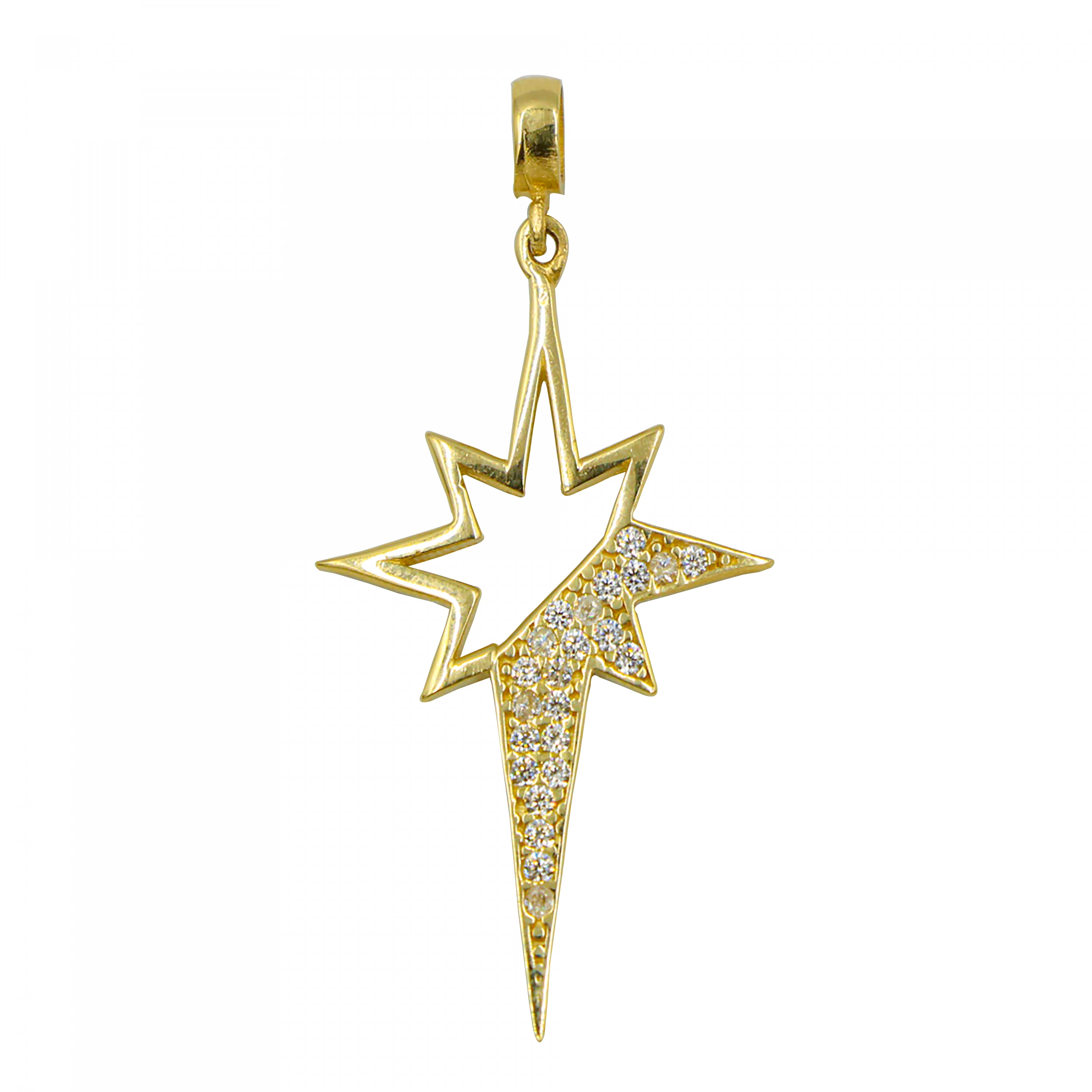 Kuzey Yıldızı 14 Ayar Altın Kolye Ucu