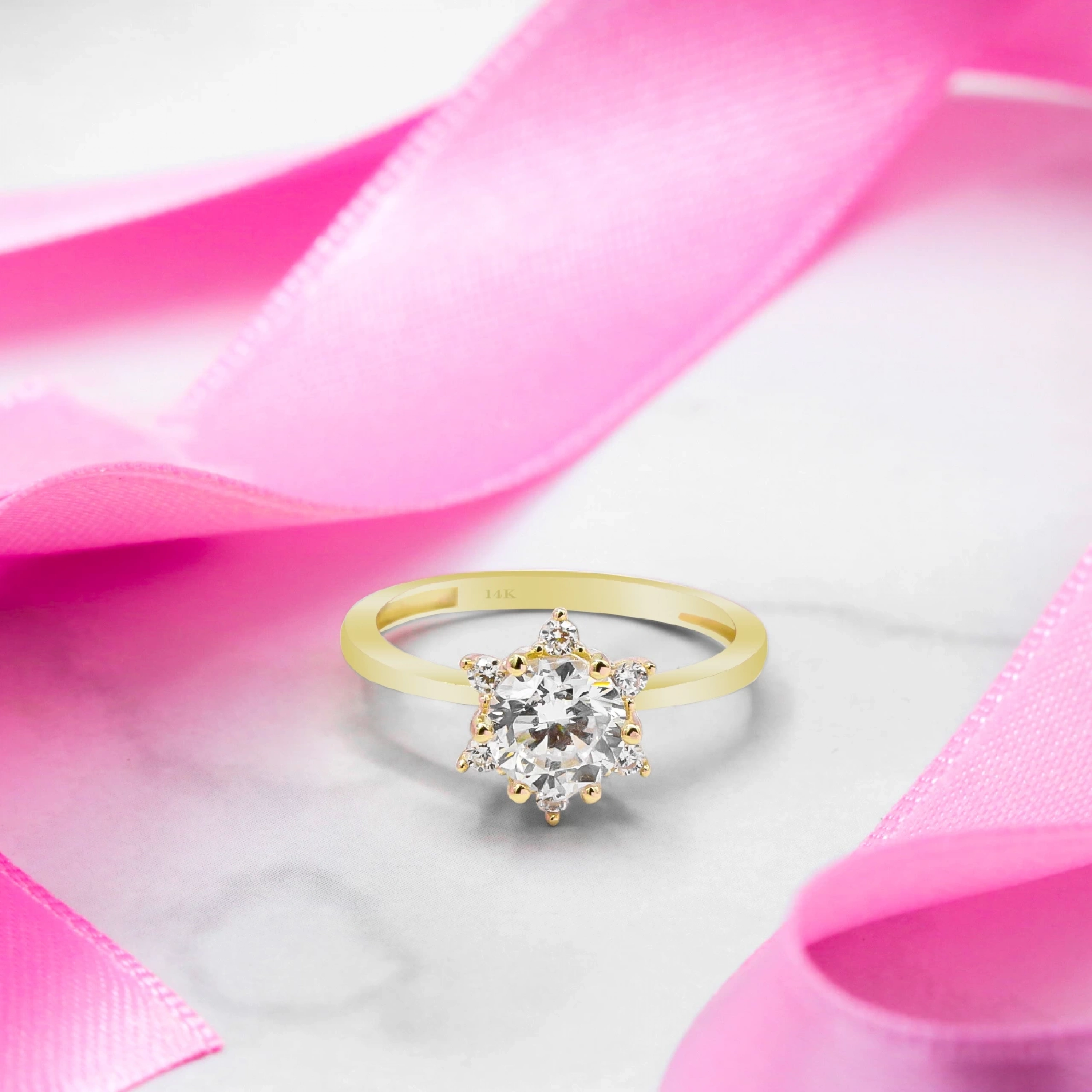 Lotus Tektaş 14 Ayar Altın Yüzük