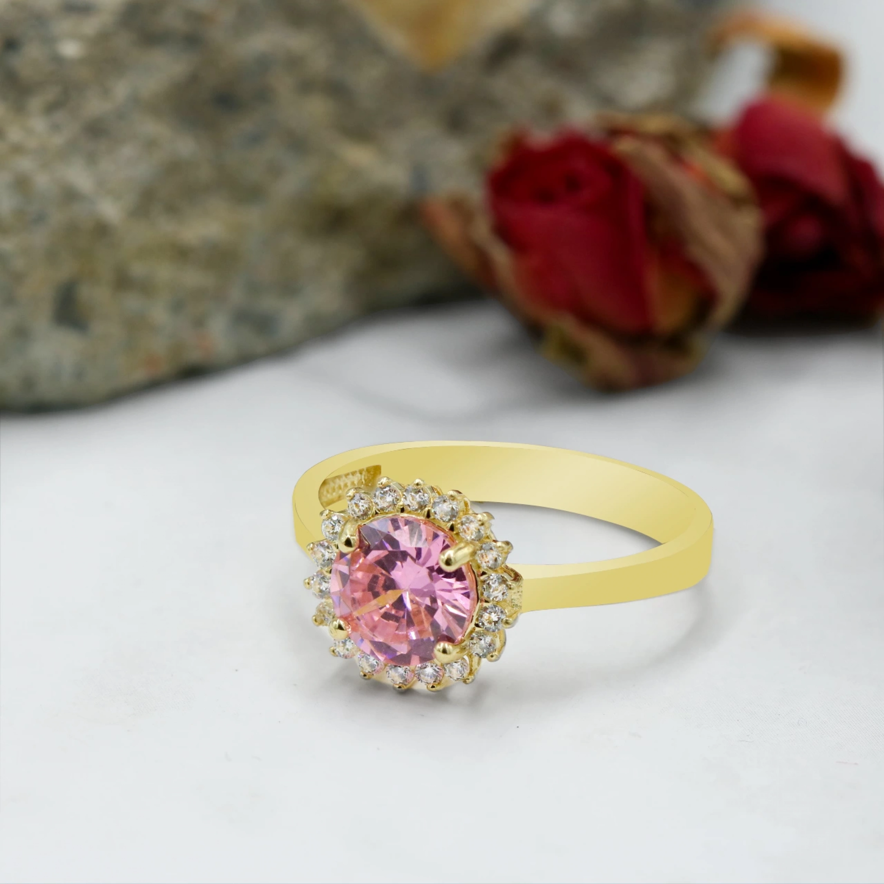 Lotuslu 14 Ayar Altın Yüzük