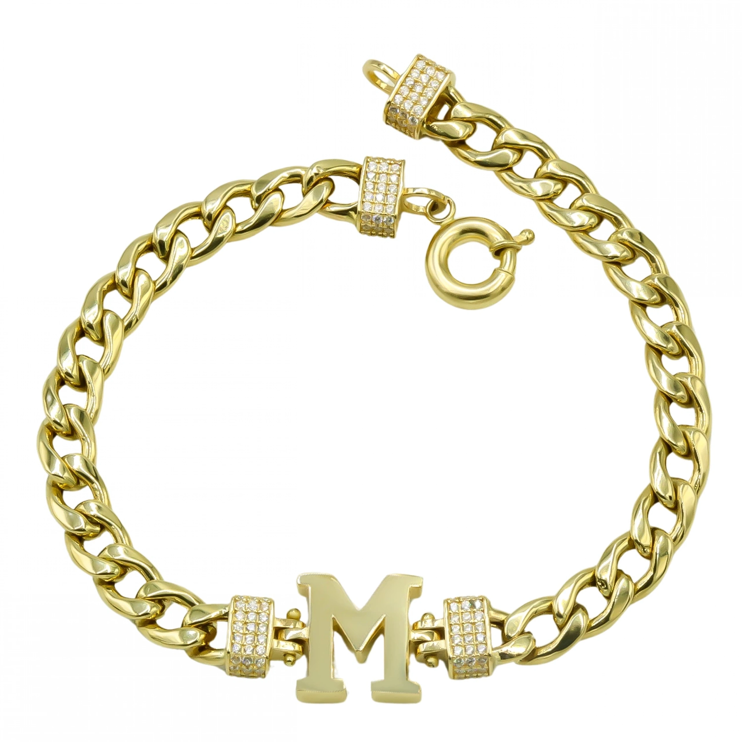 M Harfli 14 Ayar Altın Bileklik