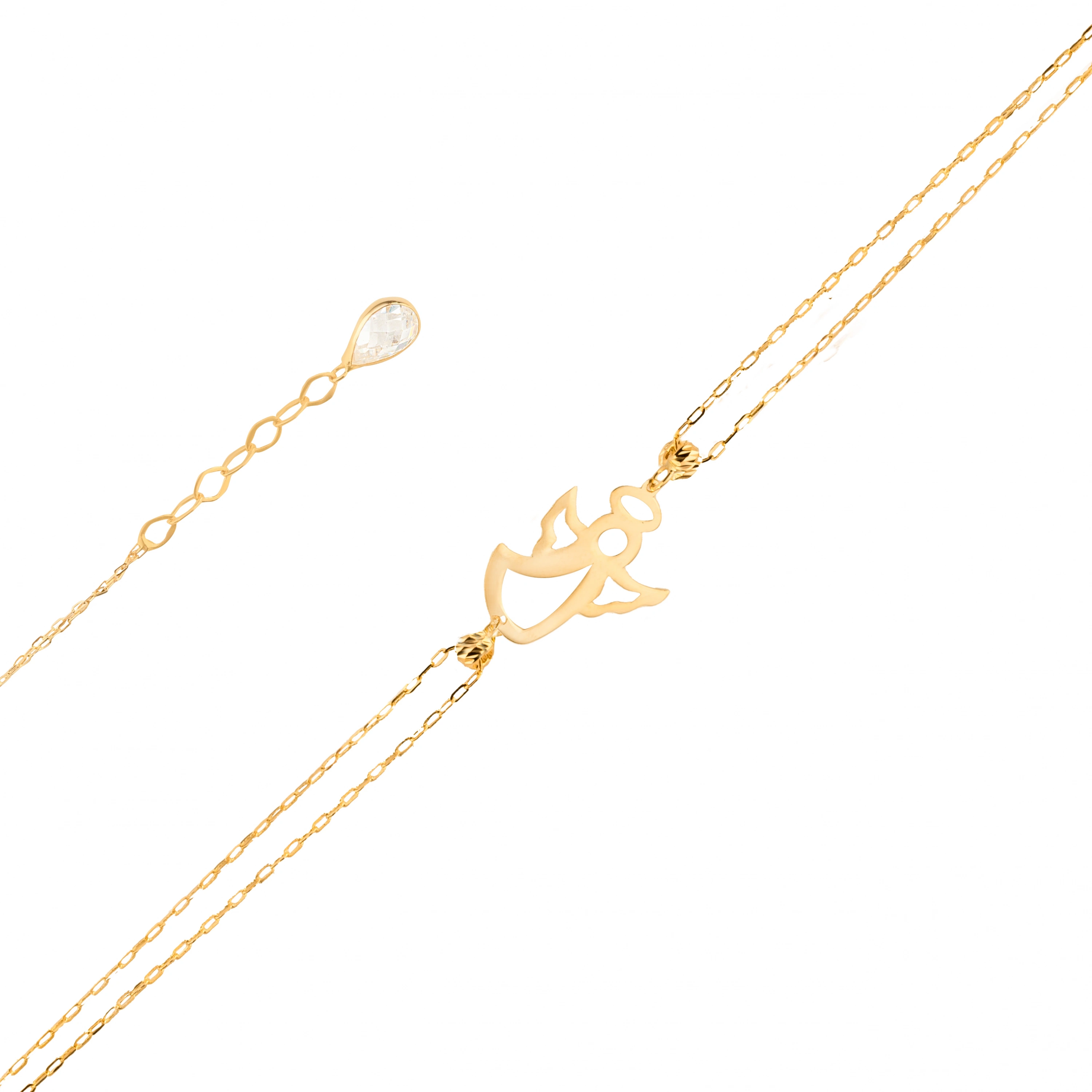 Melek Figürlü 14 Ayar Altın Bileklik