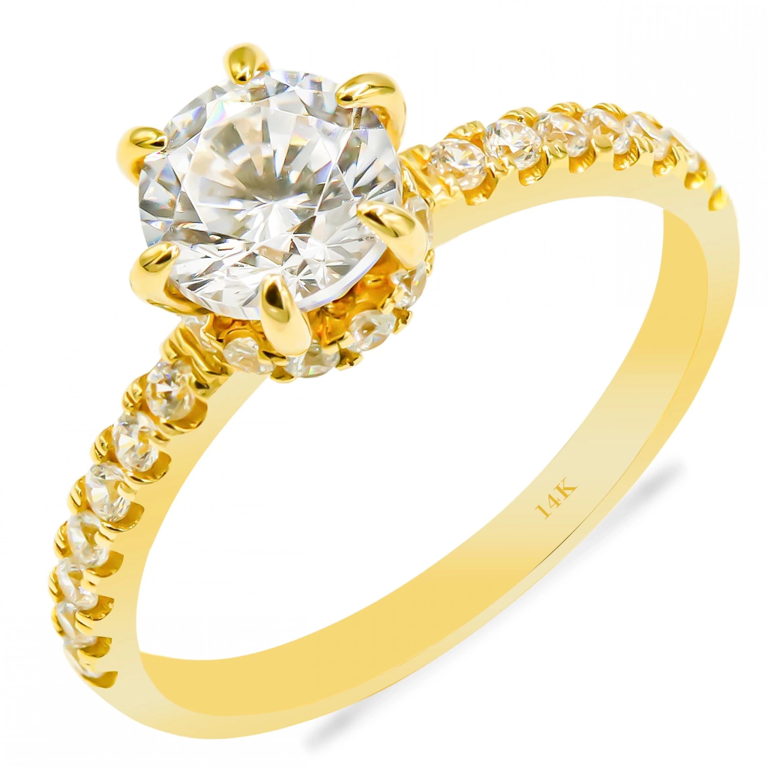 Sırataşlı 14 Ayar Tektaş Altın Yüzük